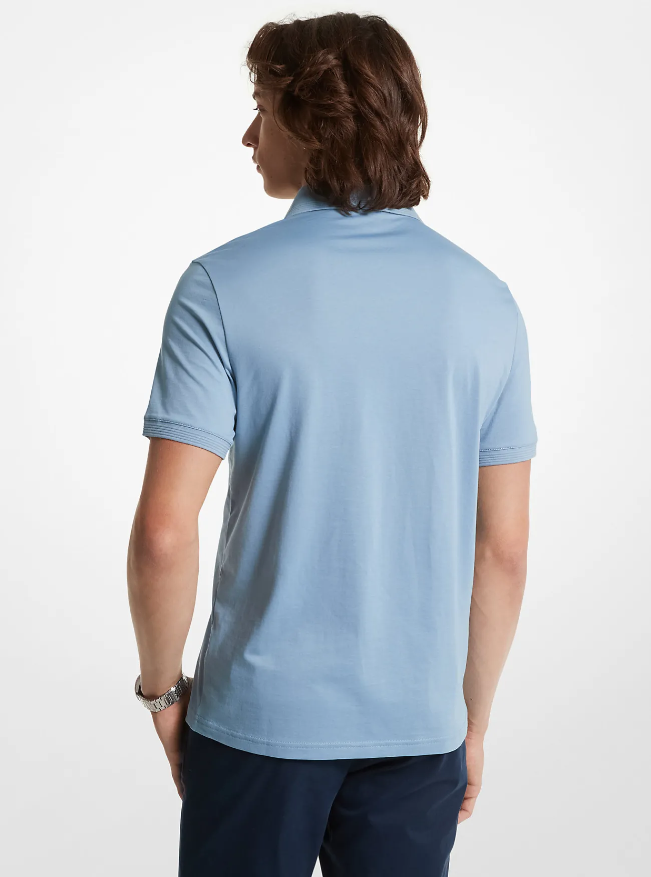 Michael Kors Poloshirt van pimakatoen met stretch CHAMBRAY Outlet