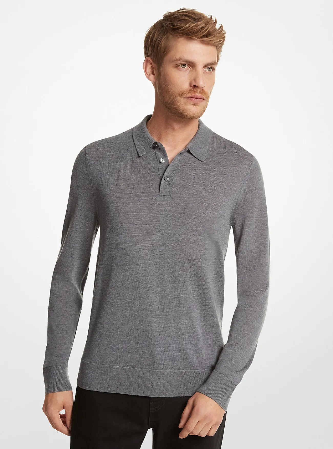 Michael Kors Polosweater van merinowol ASGRIJS Fashion