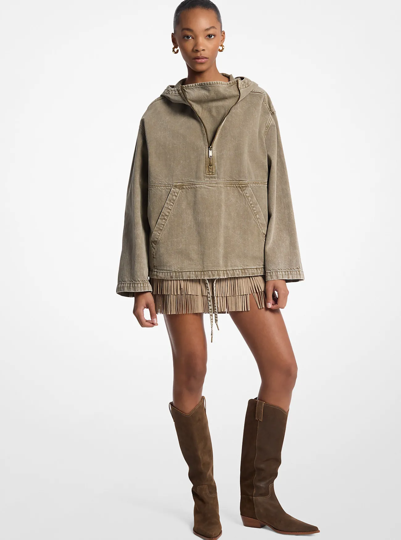 Michael Kors Popover-jack van geverfde denim SAFARI Hot