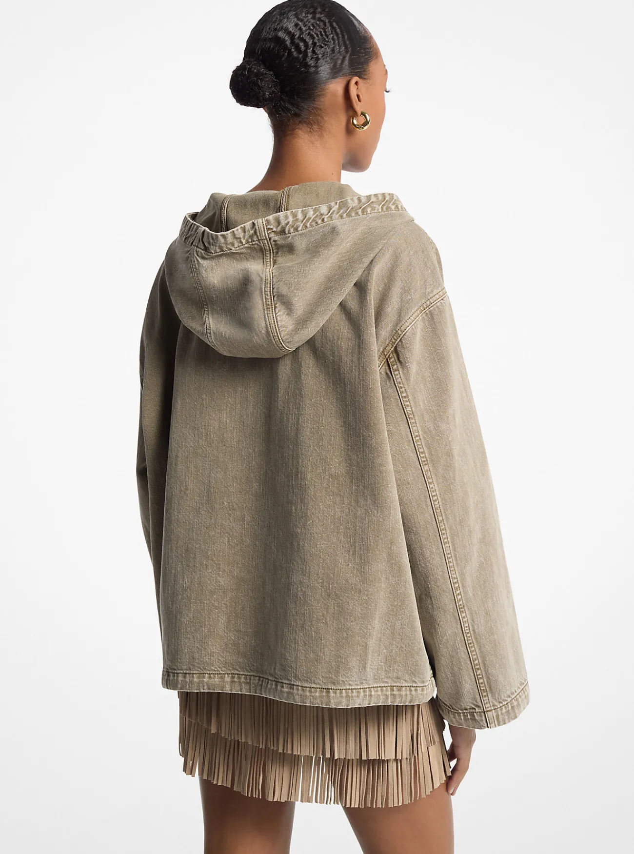 Michael Kors Popover-jack van geverfde denim SAFARI Hot