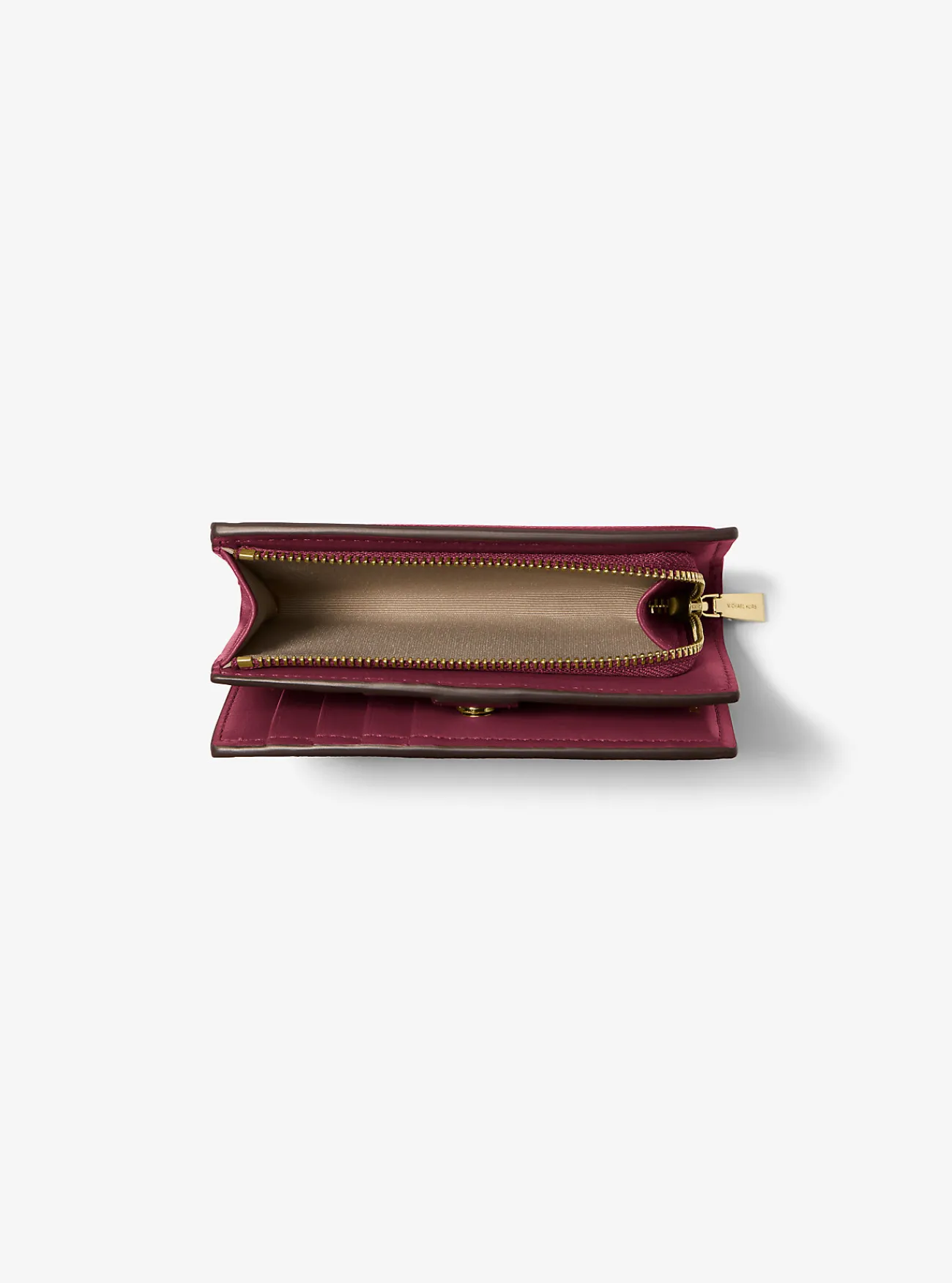 Michael Kors Portefeuille Bryant van getrommeld leer, middelgroot MOERBEI Outlet