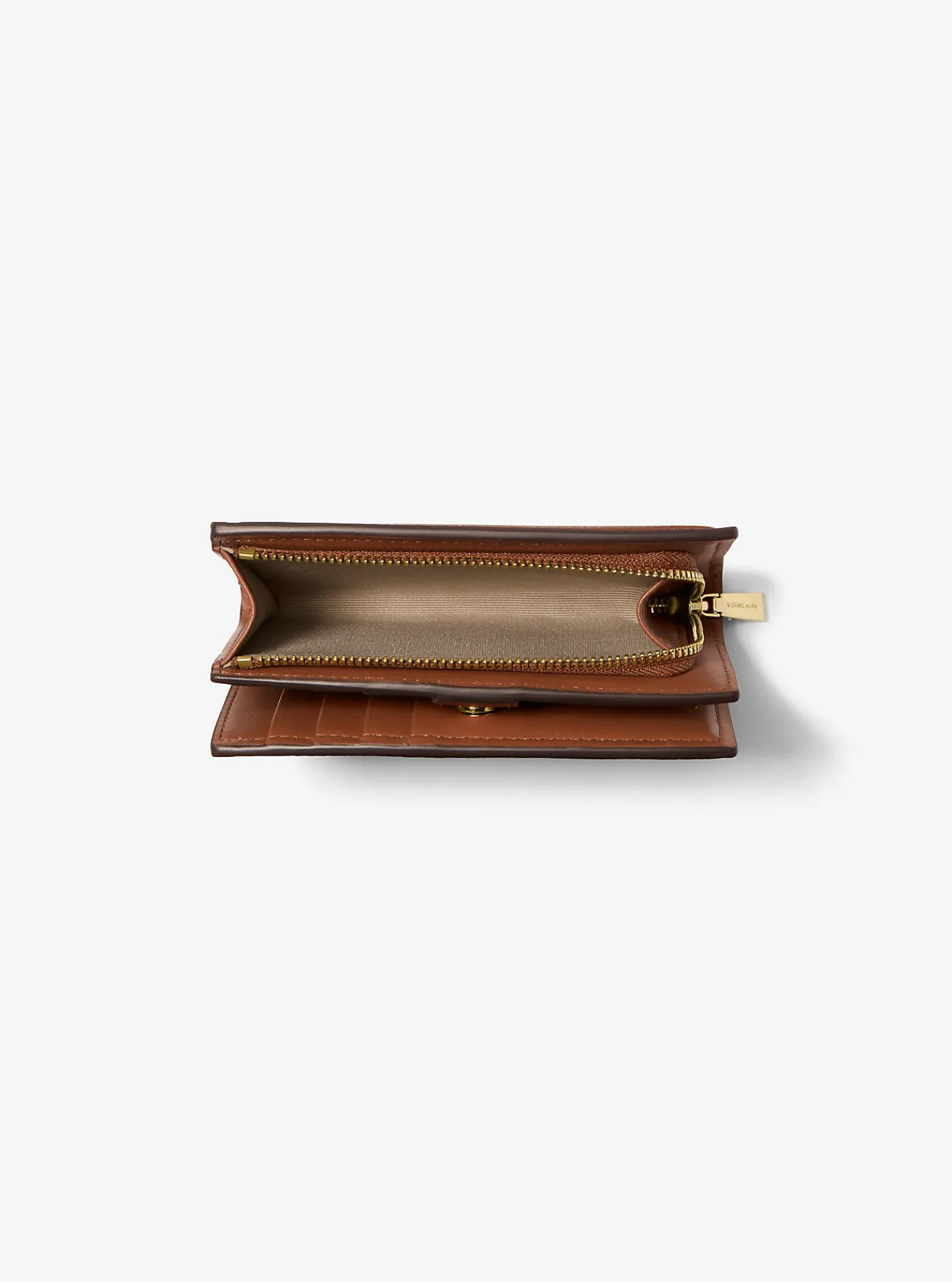 Michael Kors Portefeuille Bryant van getrommeld leer, middelgroot LUGGAGE Discount