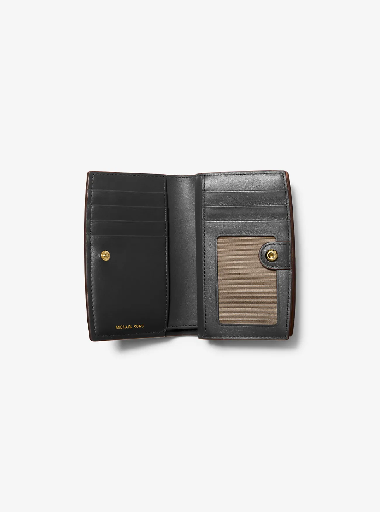 Michael Kors Portefeuille Bryant van getrommeld leer, middelgroot ZWART Clearance