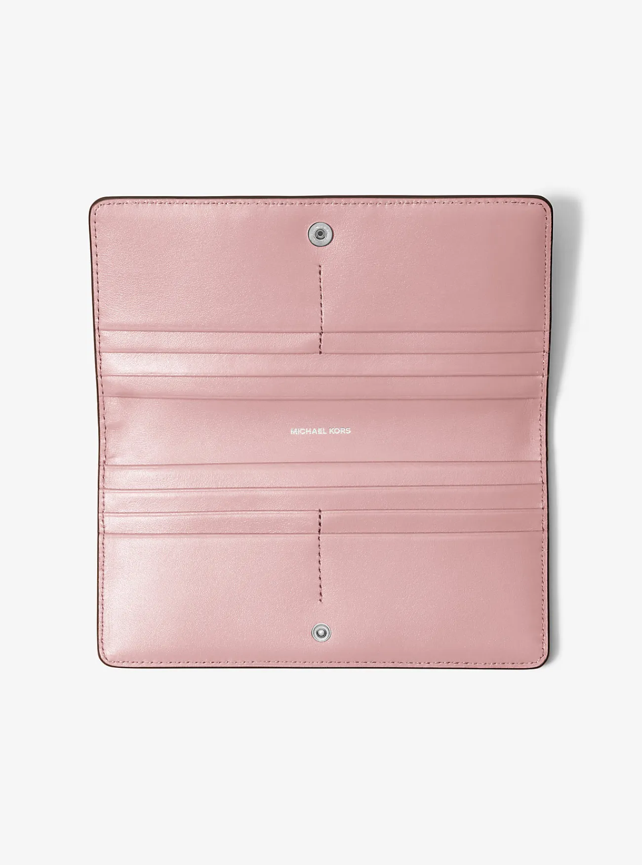 Michael Kors Portefeuille Bryant van getrommeld leer met drukknoop, groot ZACHTROZE Outlet