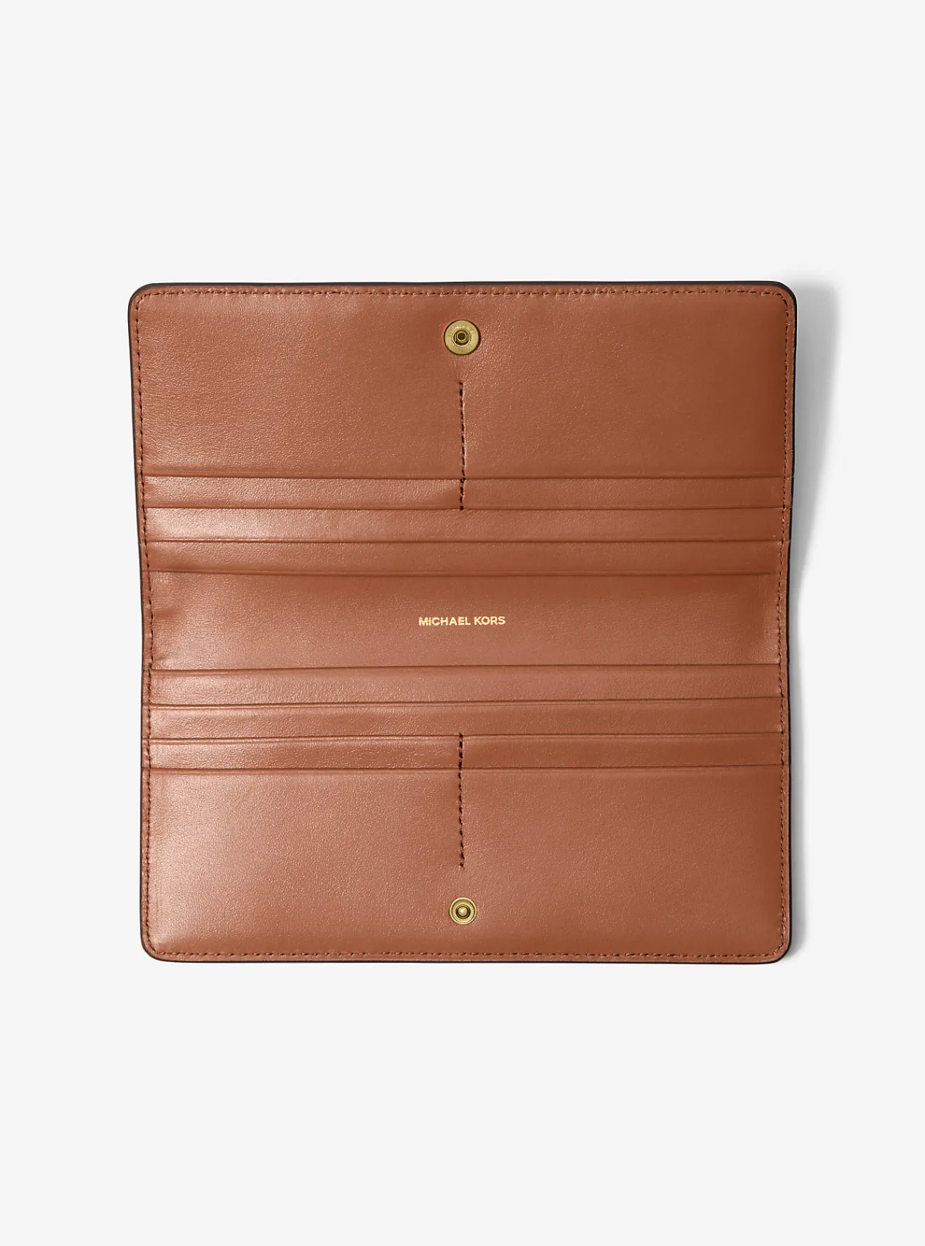 Michael Kors Portefeuille Bryant van getrommeld leer met drukknoop, groot LUGGAGE Best