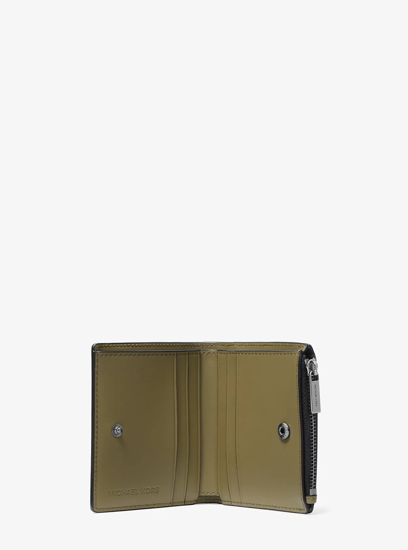 Michael Kors Portefeuille Edison van saffianoleer SAFARIGROEN Outlet