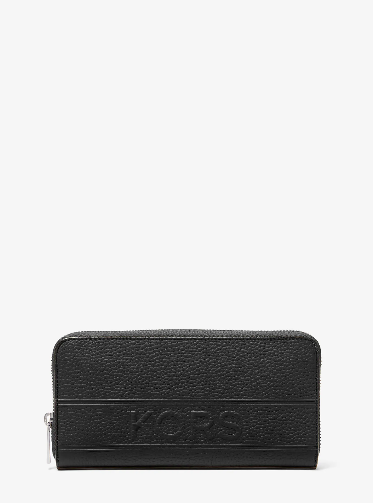 Michael Kors Portefeuille Hudson van getrommeld leer met ritssluiting rondom ZWART Online
