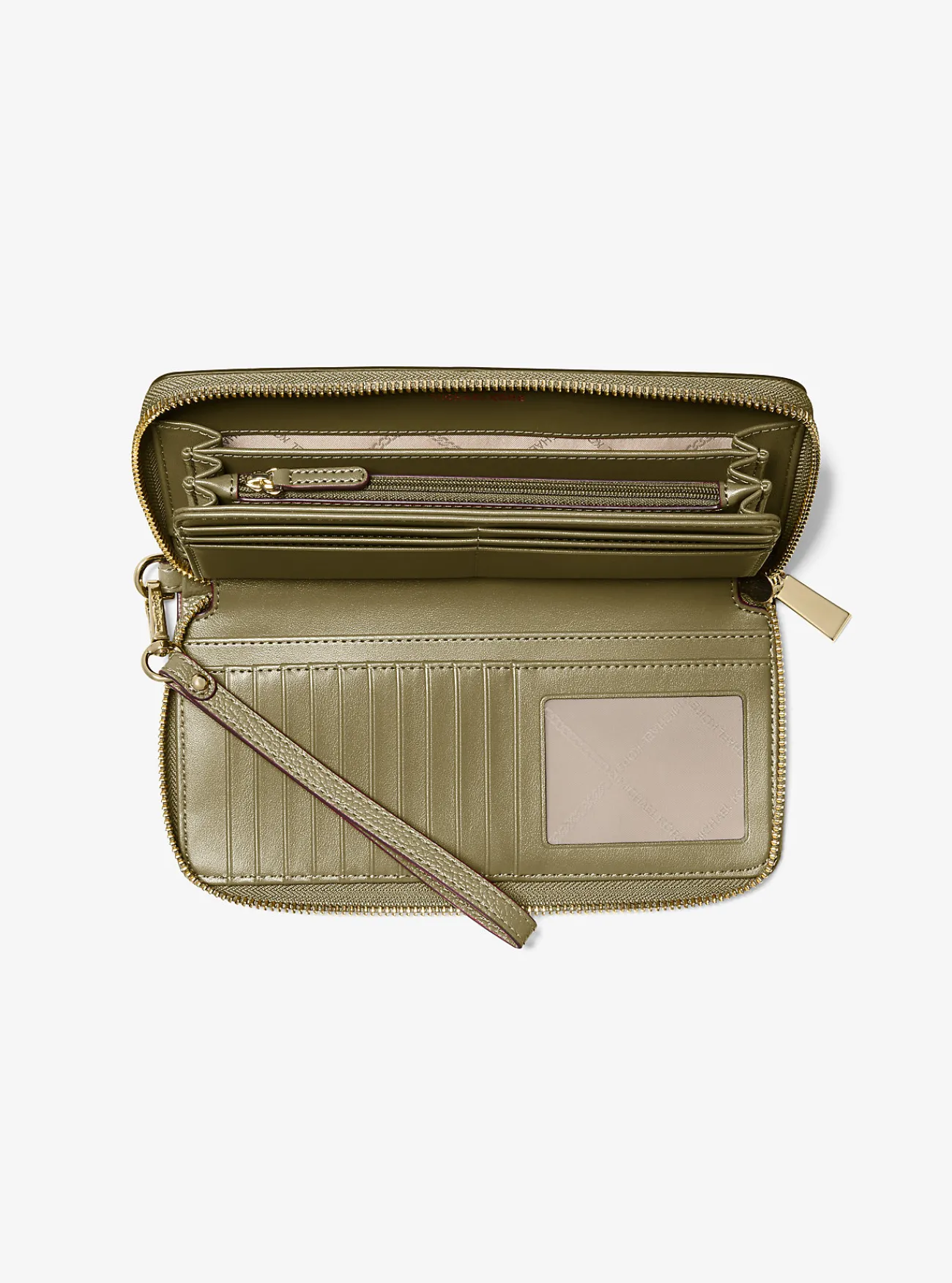 Michael Kors Portefeuille Jet Set Travel van getrommeld leer, groot SAFARIGROEN Online