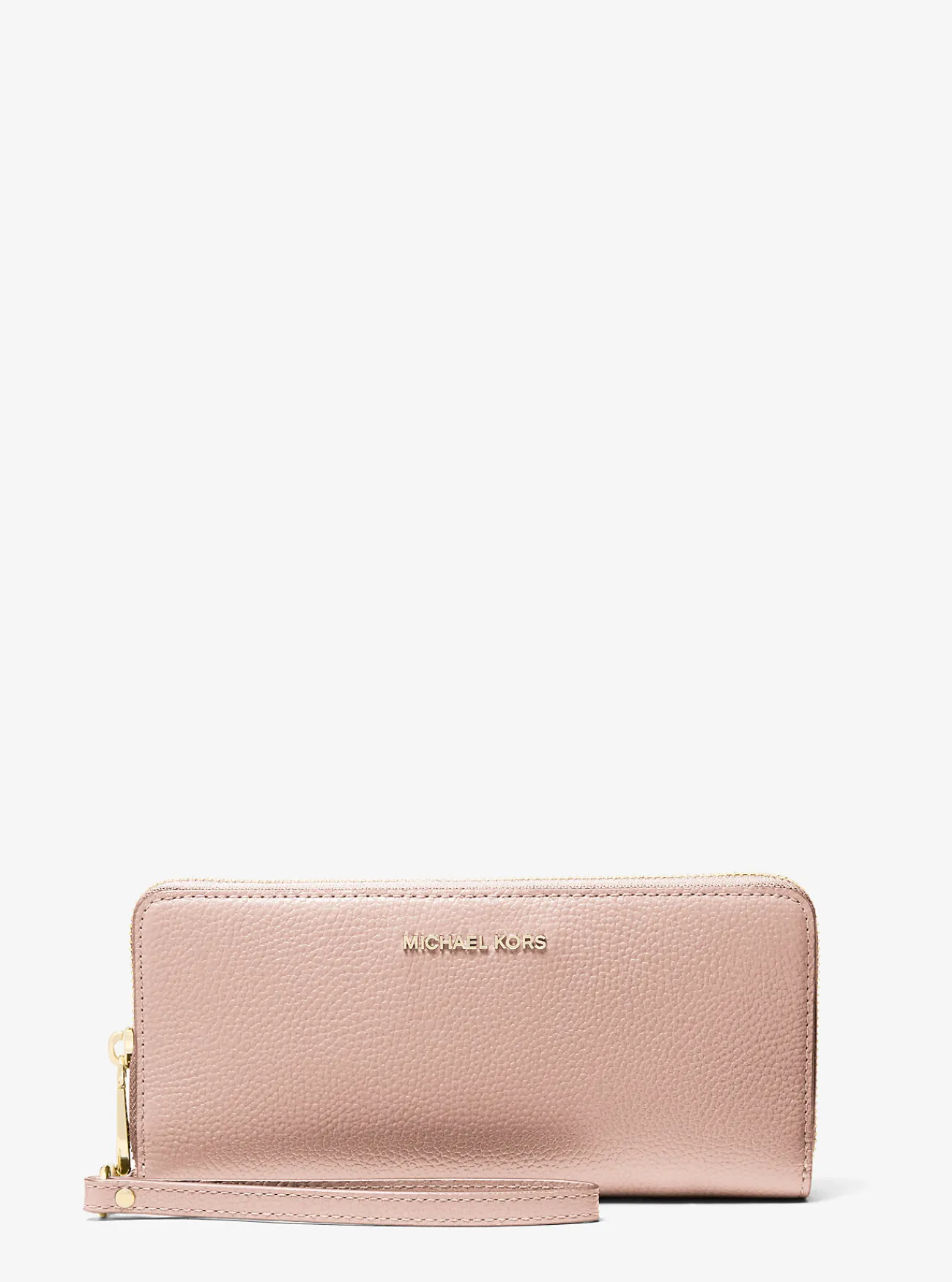 Michael Kors Portefeuille Jet Set Travel van getrommeld leer, groot ZACHTROZE New