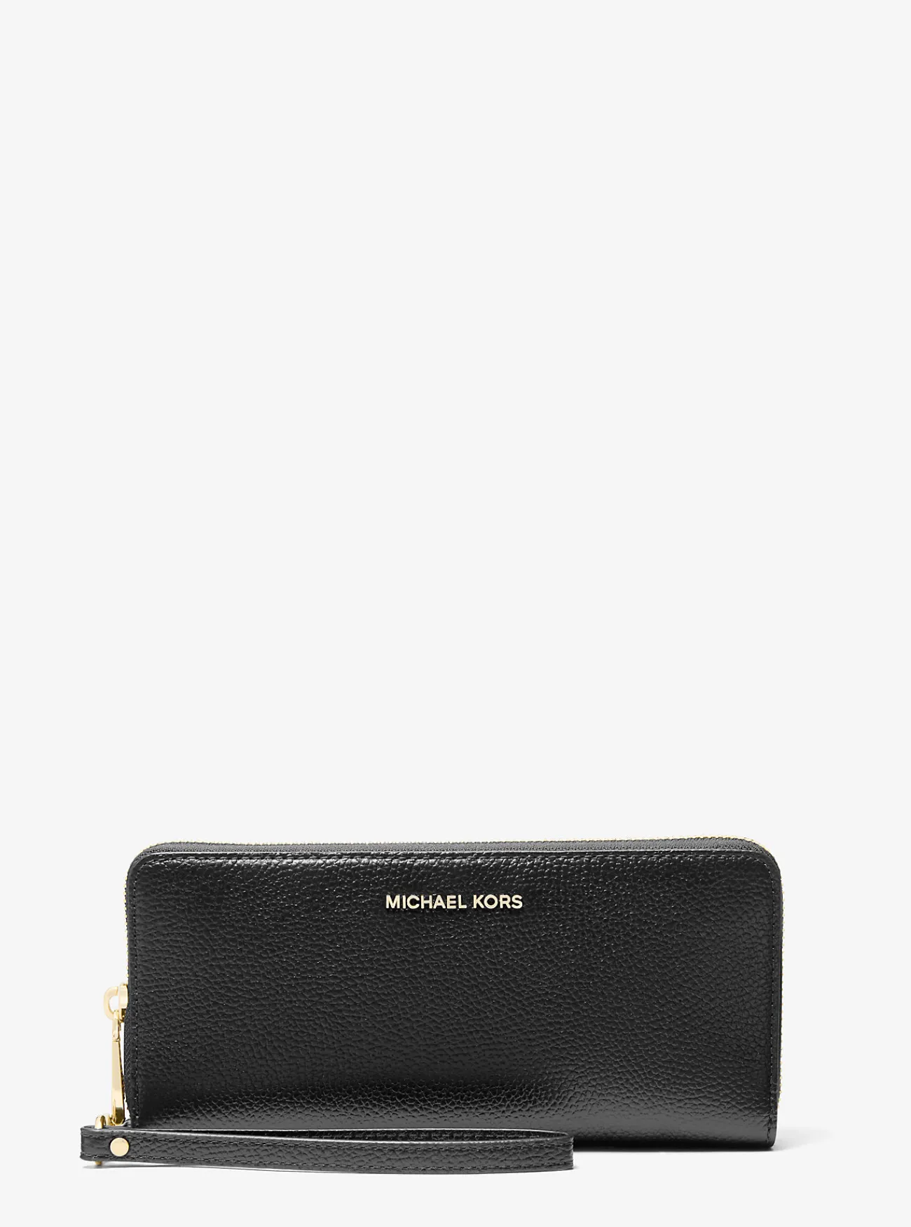 Michael Kors Portefeuille Jet Set Travel van getrommeld leer, groot ZWART Online