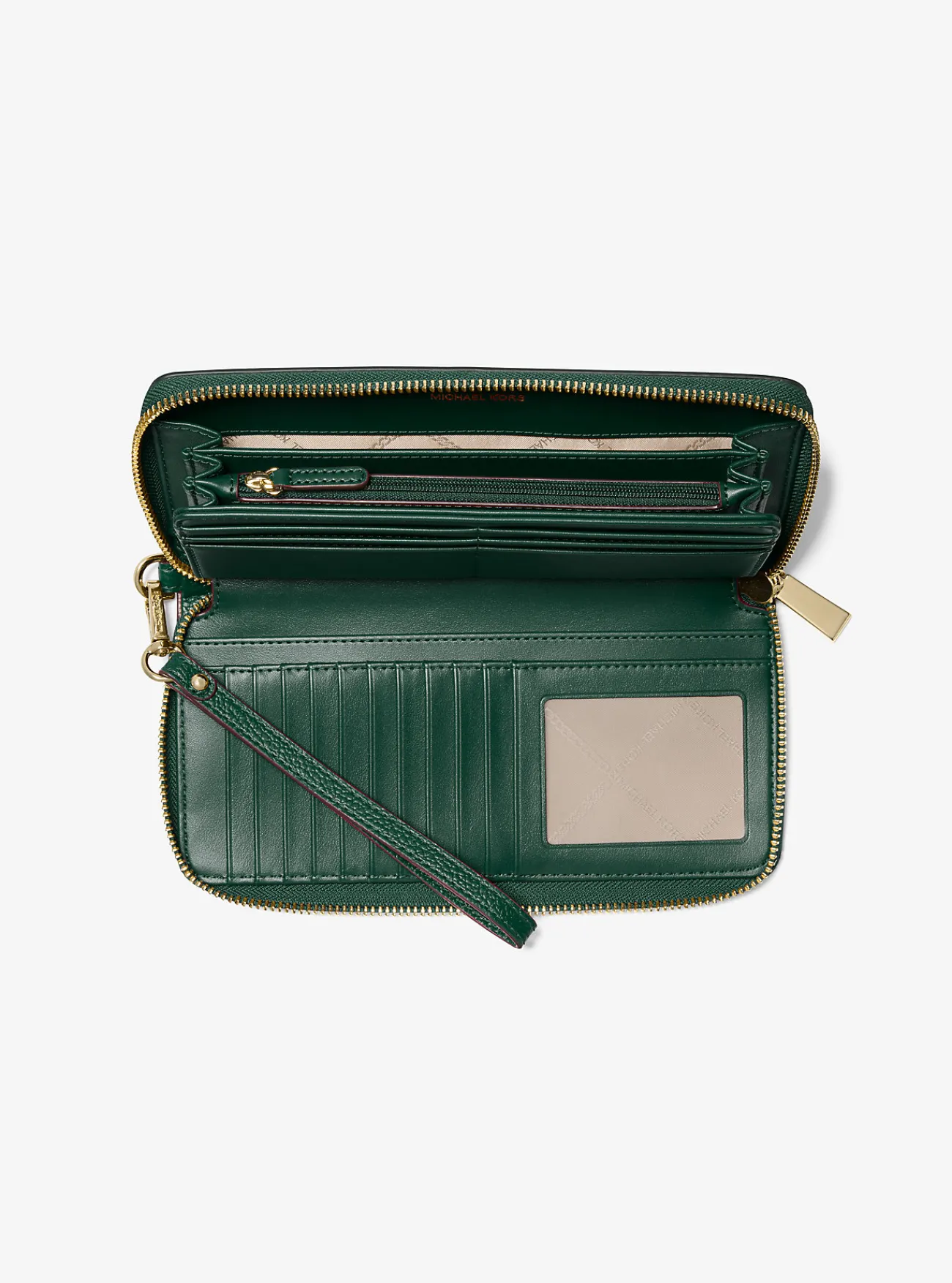 Michael Kors Portefeuille Jet Set Travel van getrommeld leer, groot BOSCO Sale