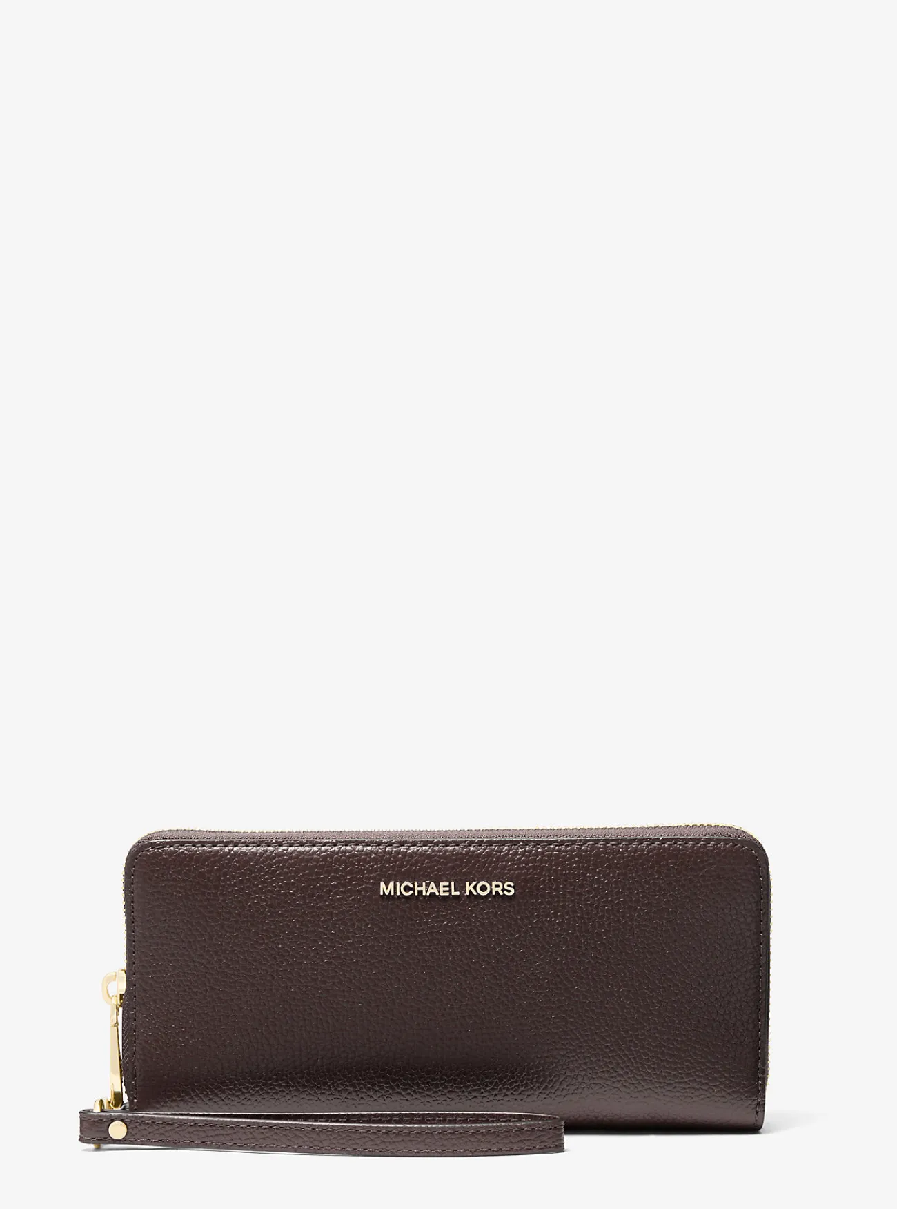 Michael Kors Portefeuille Jet Set Travel van getrommeld leer, groot CHOCOLADE Discount