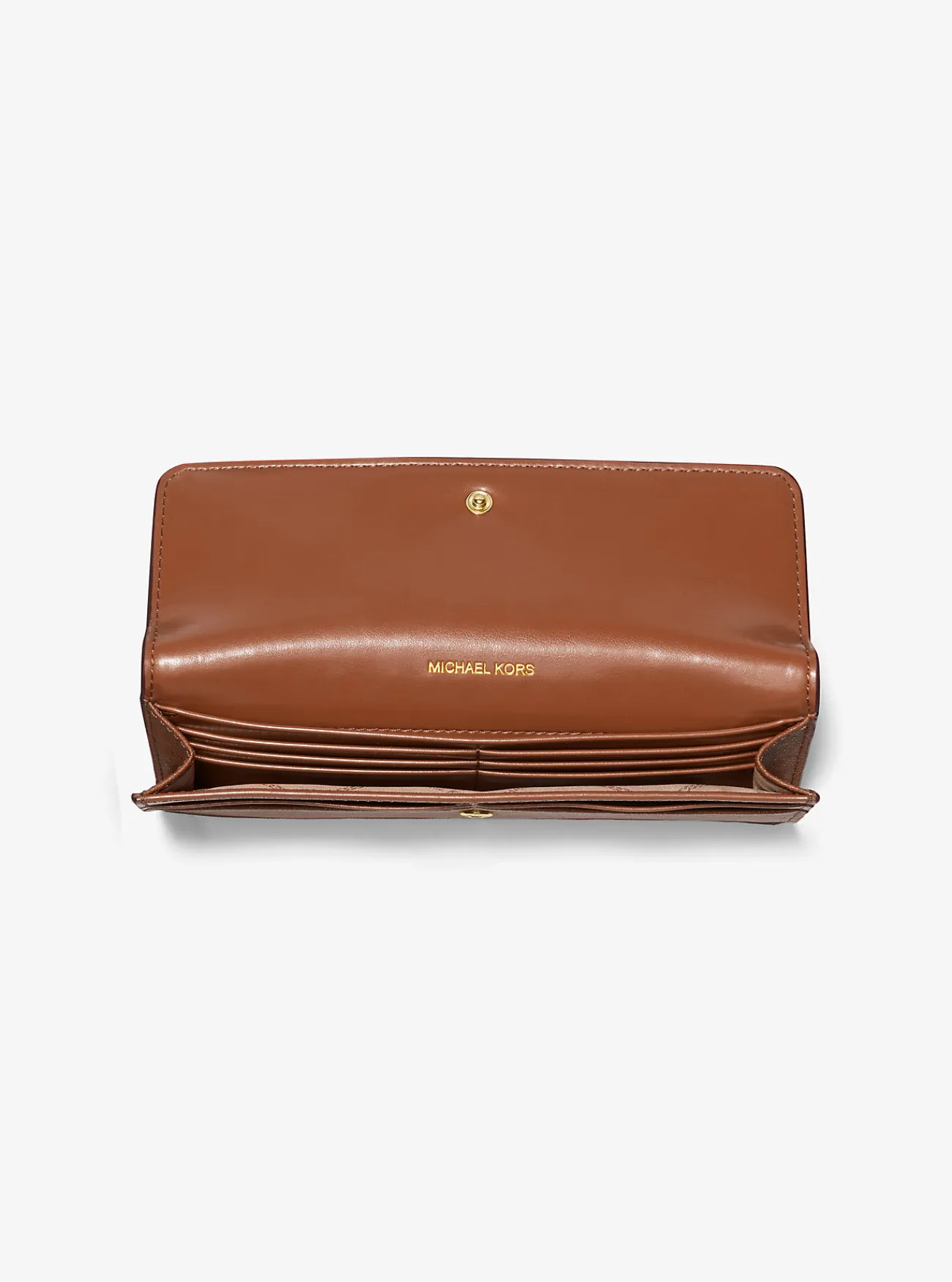 Michael Kors Portefeuille Jet Set van saffianoleer met drukknoop aan voorzijde LUGGAGE Online