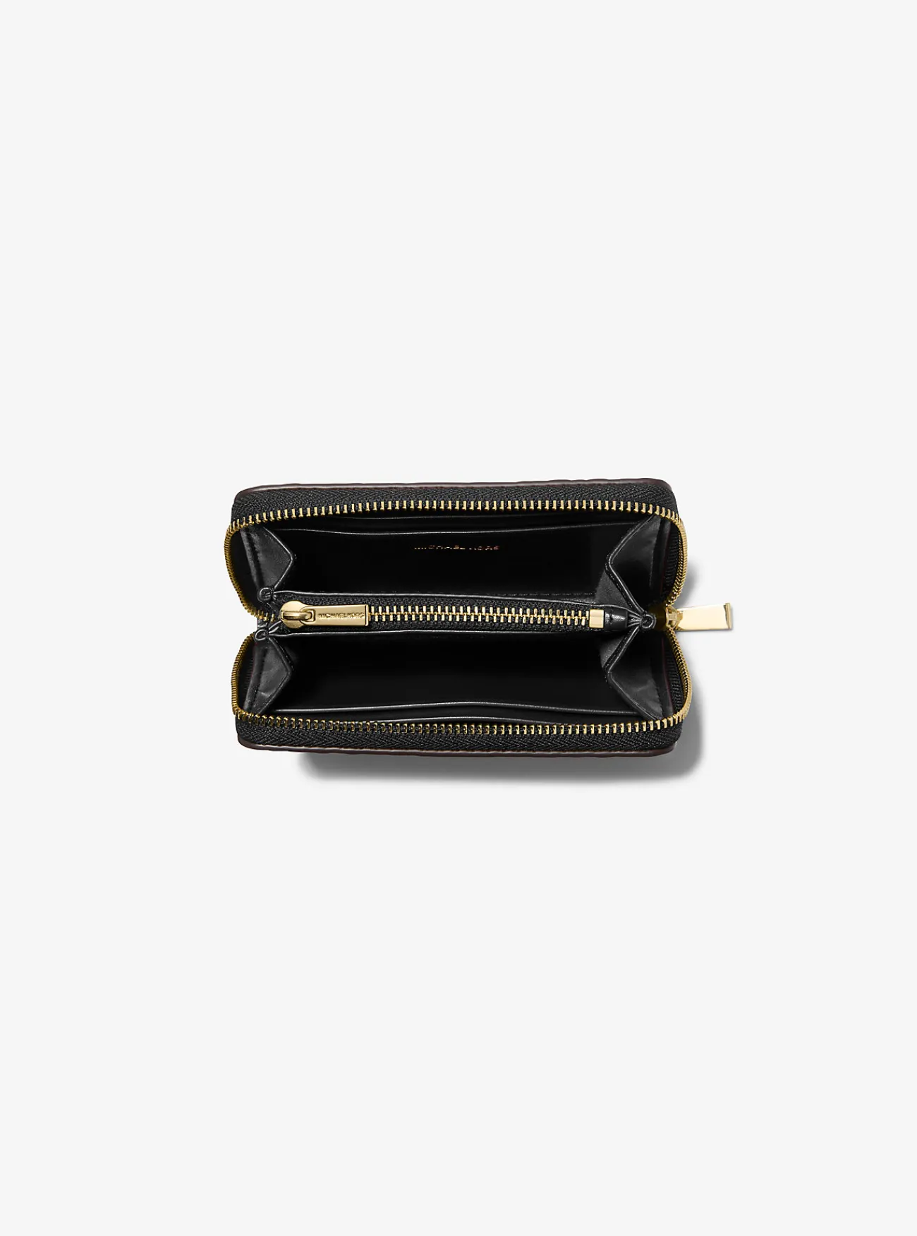 Michael Kors Portefeuille Jet Set van leer met slangenprint in reli&euml;f, klein ZWART Fashion