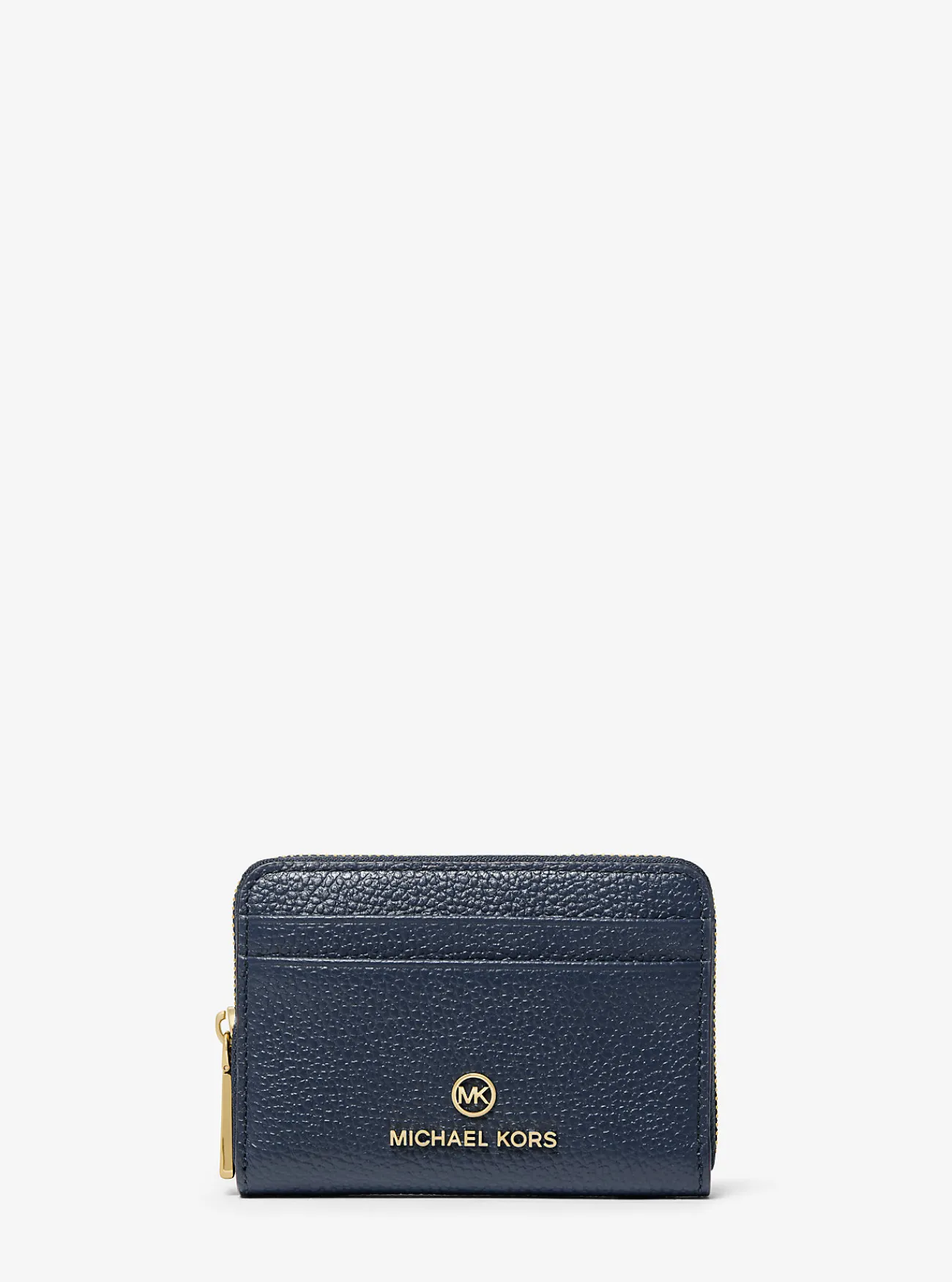 Michael Kors Portefeuille Jet Set van getrommeld leer, klein MARINEBLAUW Hot