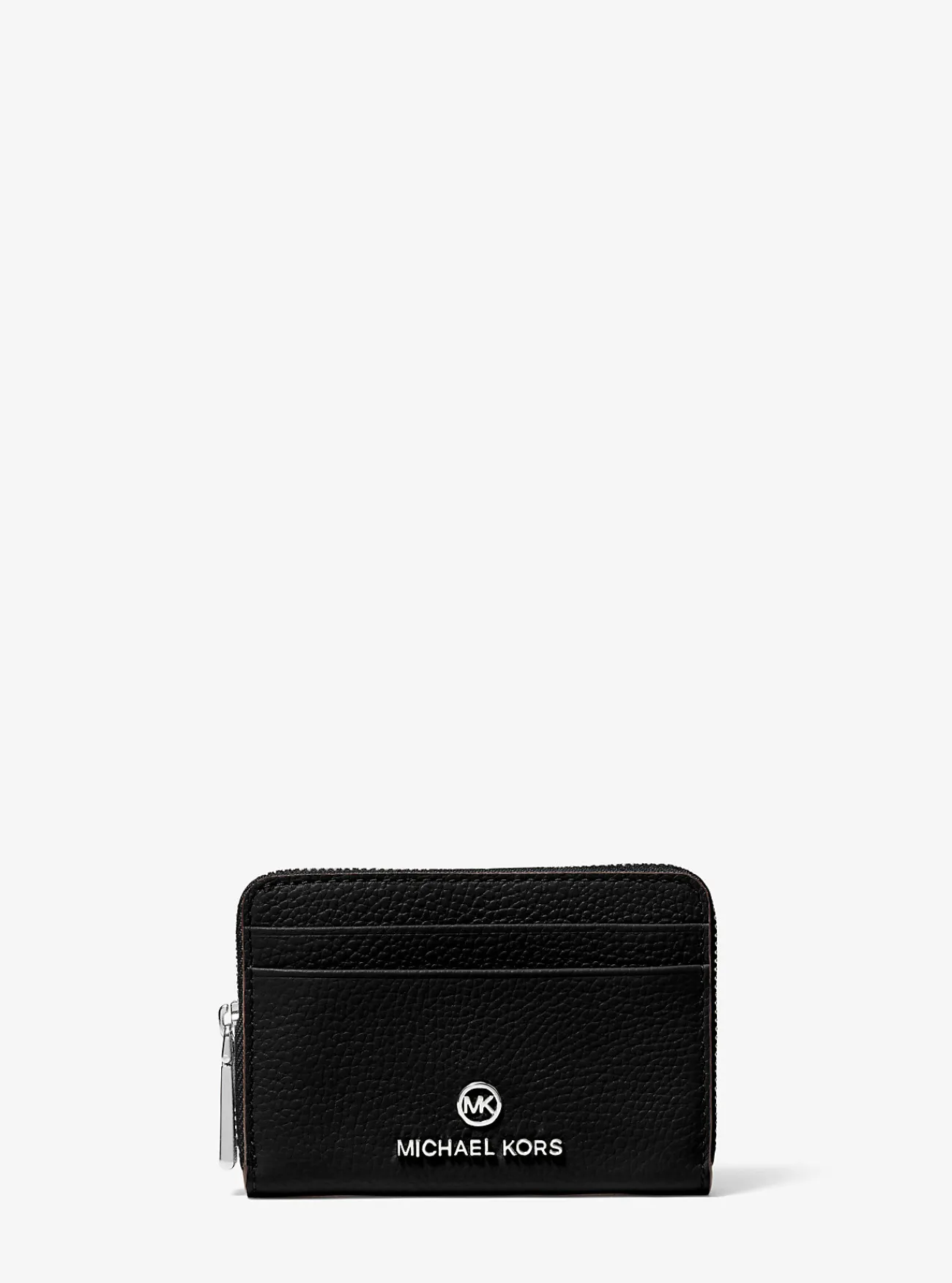 Michael Kors Portefeuille Jet Set van getrommeld leer, klein ZWART Best