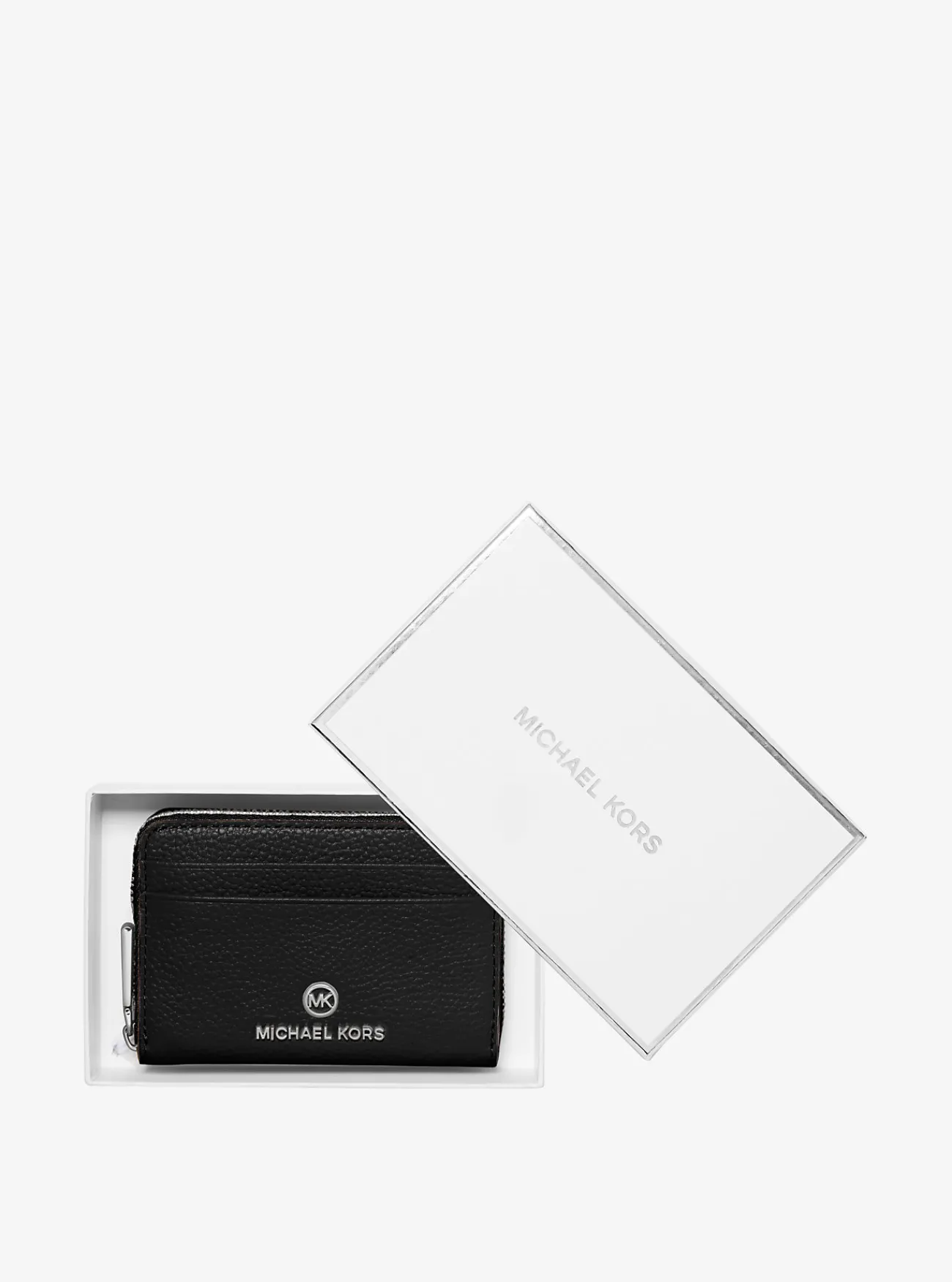 Michael Kors Portefeuille Jet Set van getrommeld leer, klein ZWART Best
