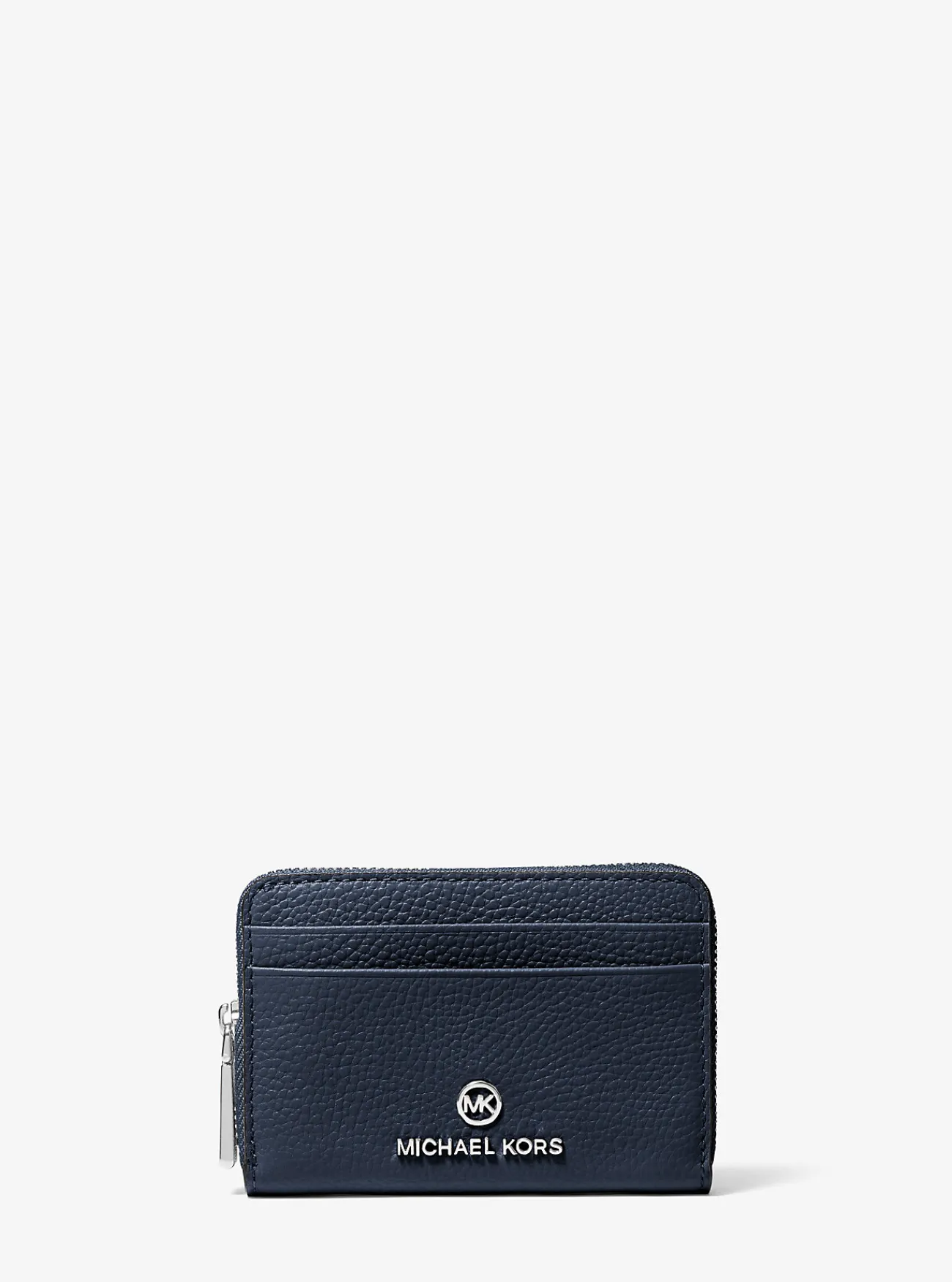 Michael Kors Portefeuille Jet Set van getrommeld leer, klein MARINEBLAUW New