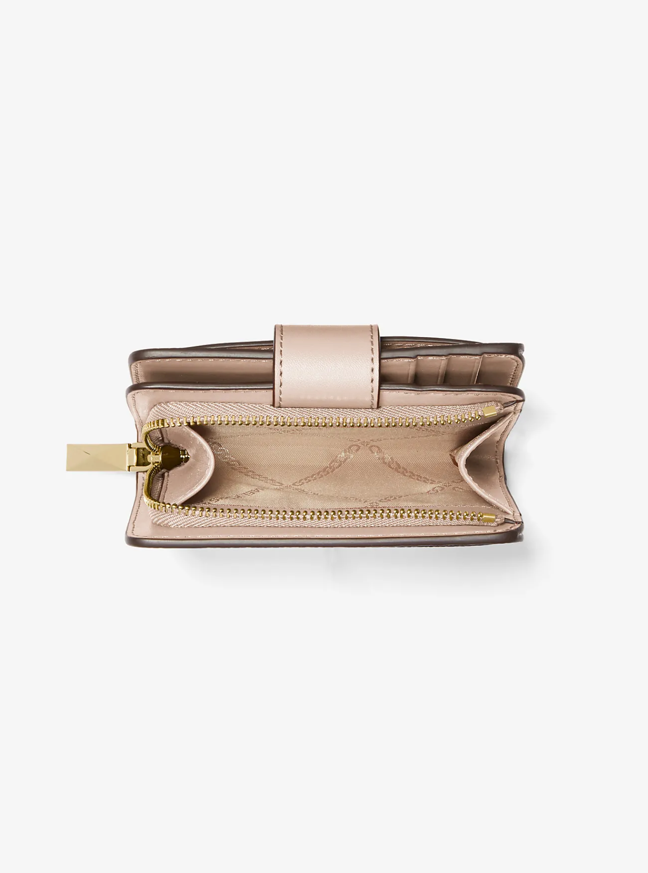 Michael Kors Portefeuille Mercer van leer, klein ZACHTROZE Outlet