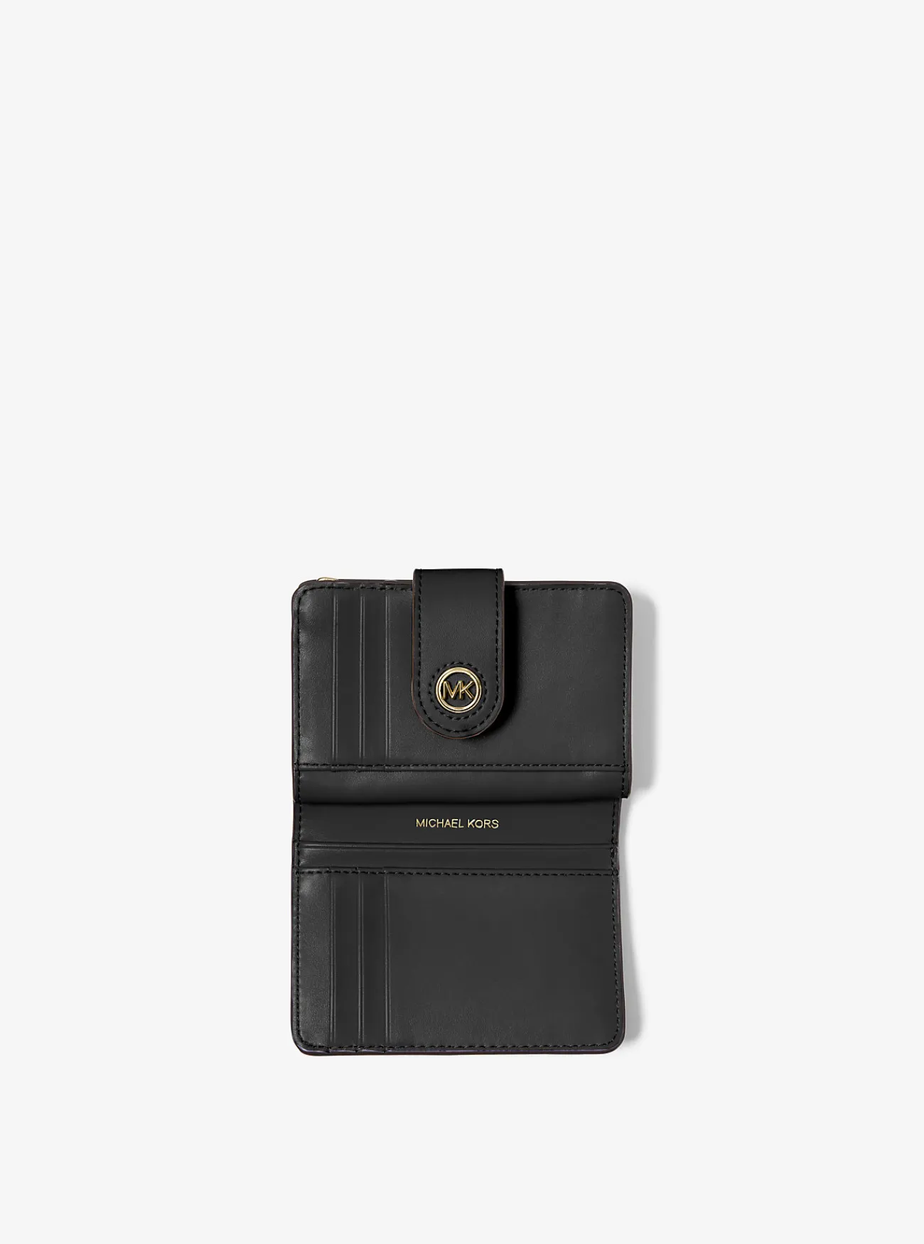 Michael Kors Portefeuille Mercer van leer, klein ZWART Clearance