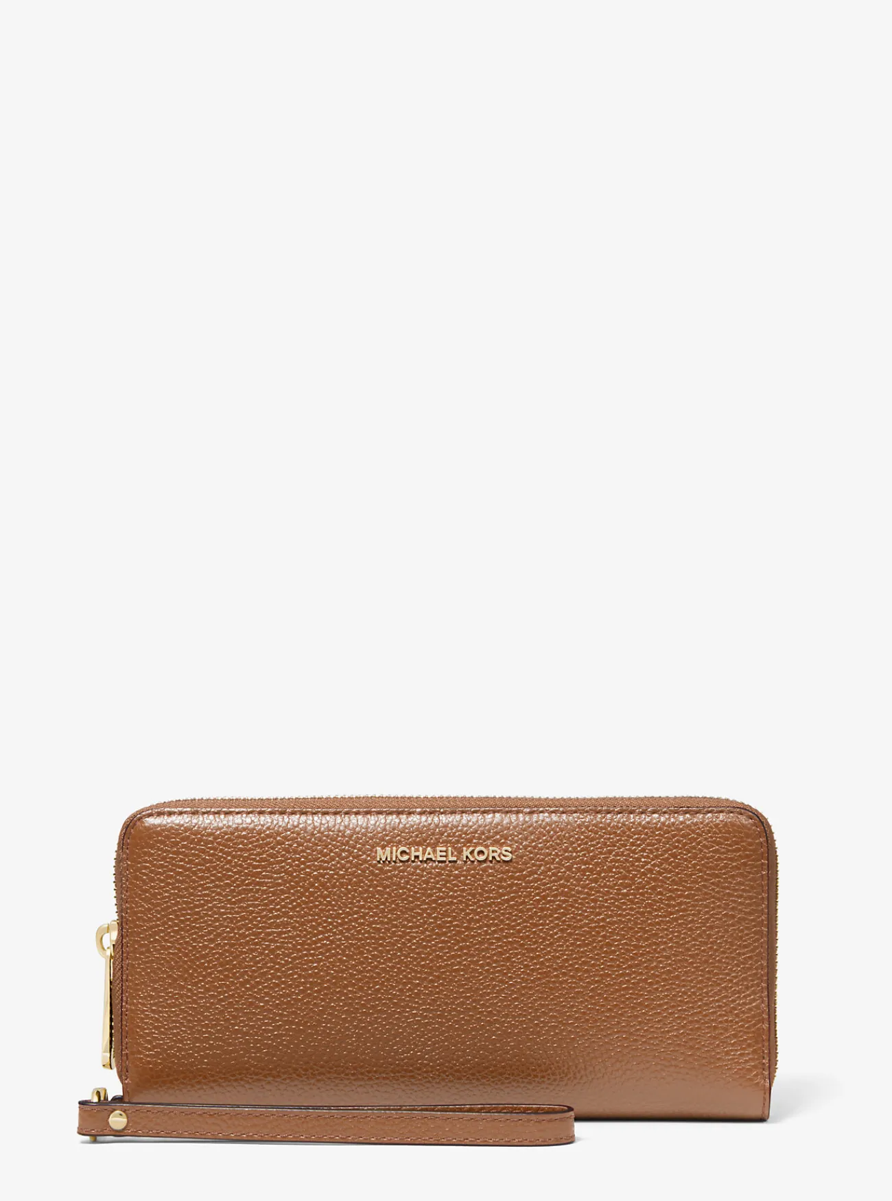 Michael Kors Portefeuille met polsbandje van getrommeld leer LUGGAGE Clearance