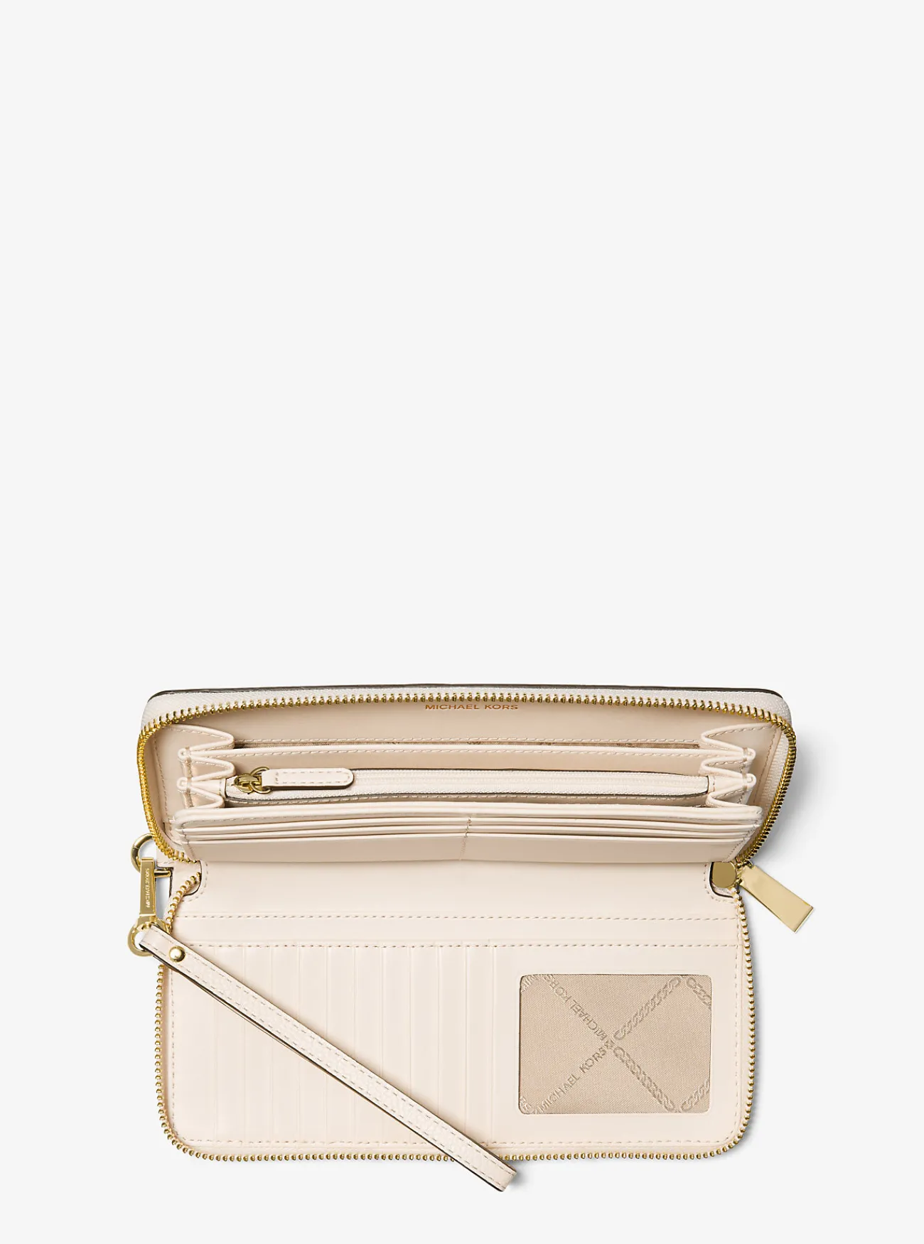 Michael Kors Portefeuille met polsbandje van getrommeld leer Discount