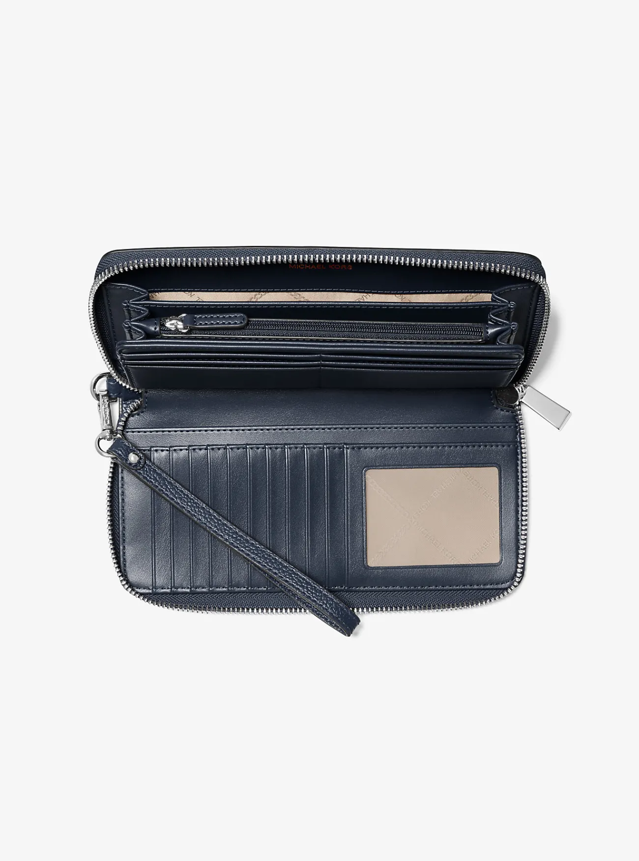 Michael Kors Portefeuille van getrommeld leer, groot MARINEBLAUW Discount
