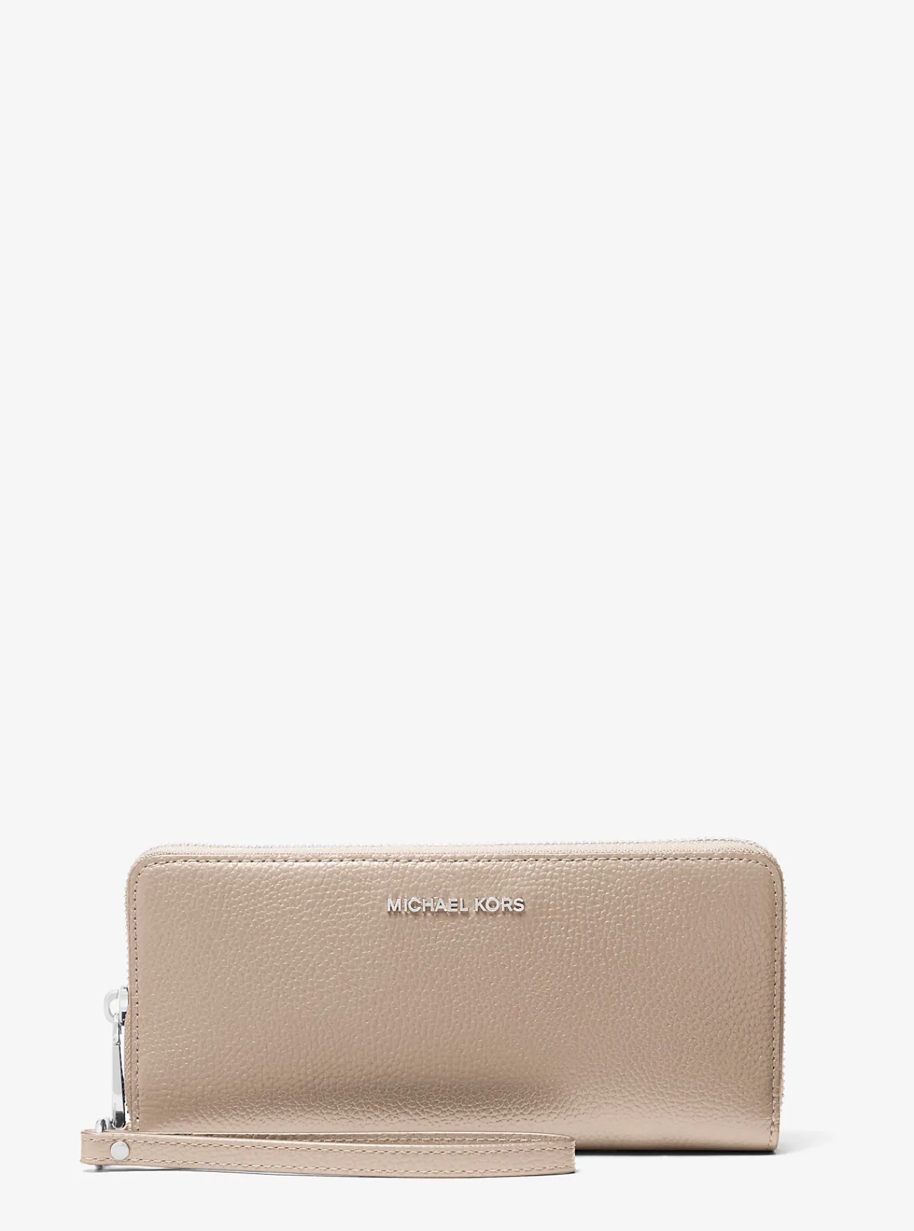 Michael Kors Portefeuille van getrommeld leer, groot LICHTZAND Discount