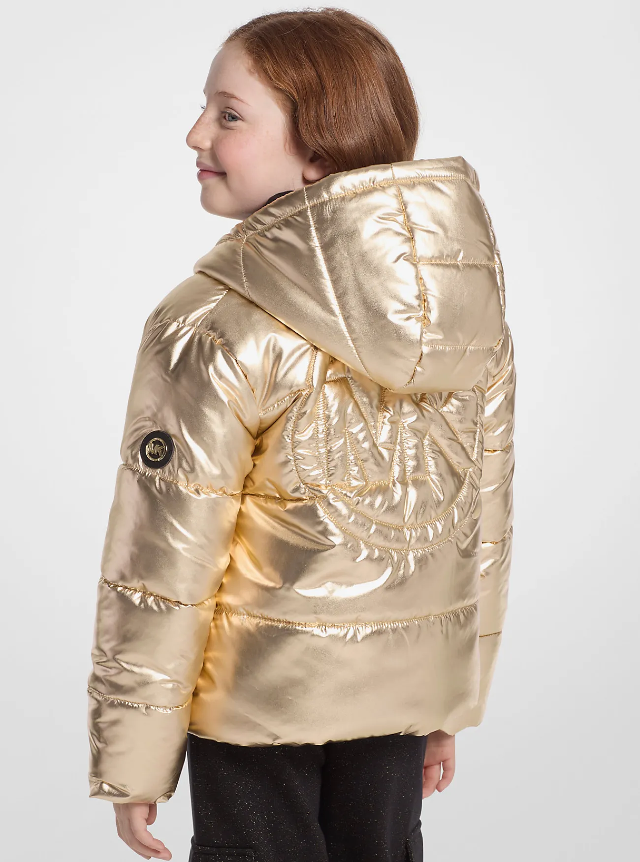 Michael Kors Pufferjack, metallic en doorgestikt GOUD Online