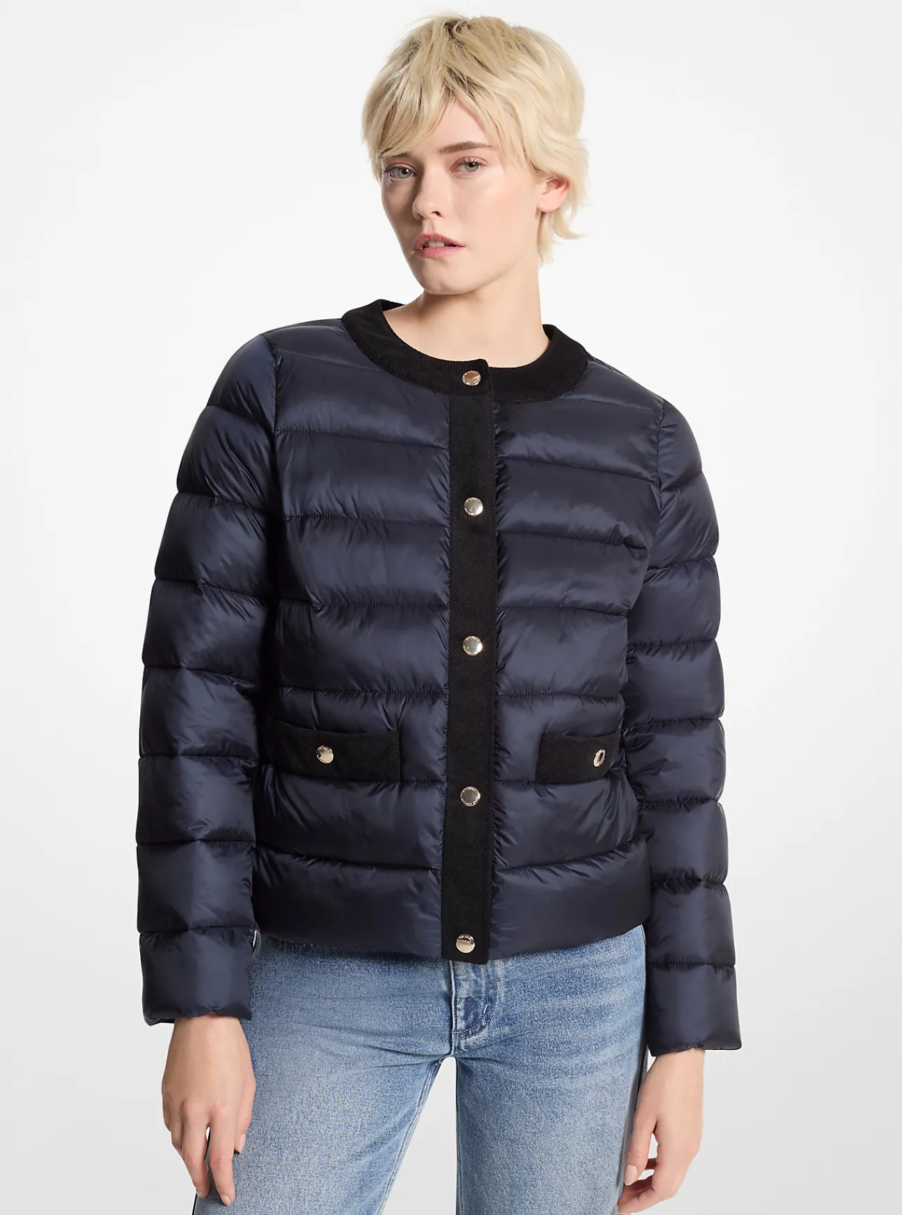 Michael Kors Pufferjack van nylon, doorgestikt en opvouwbaar ADMIRAALBLAUW Fashion