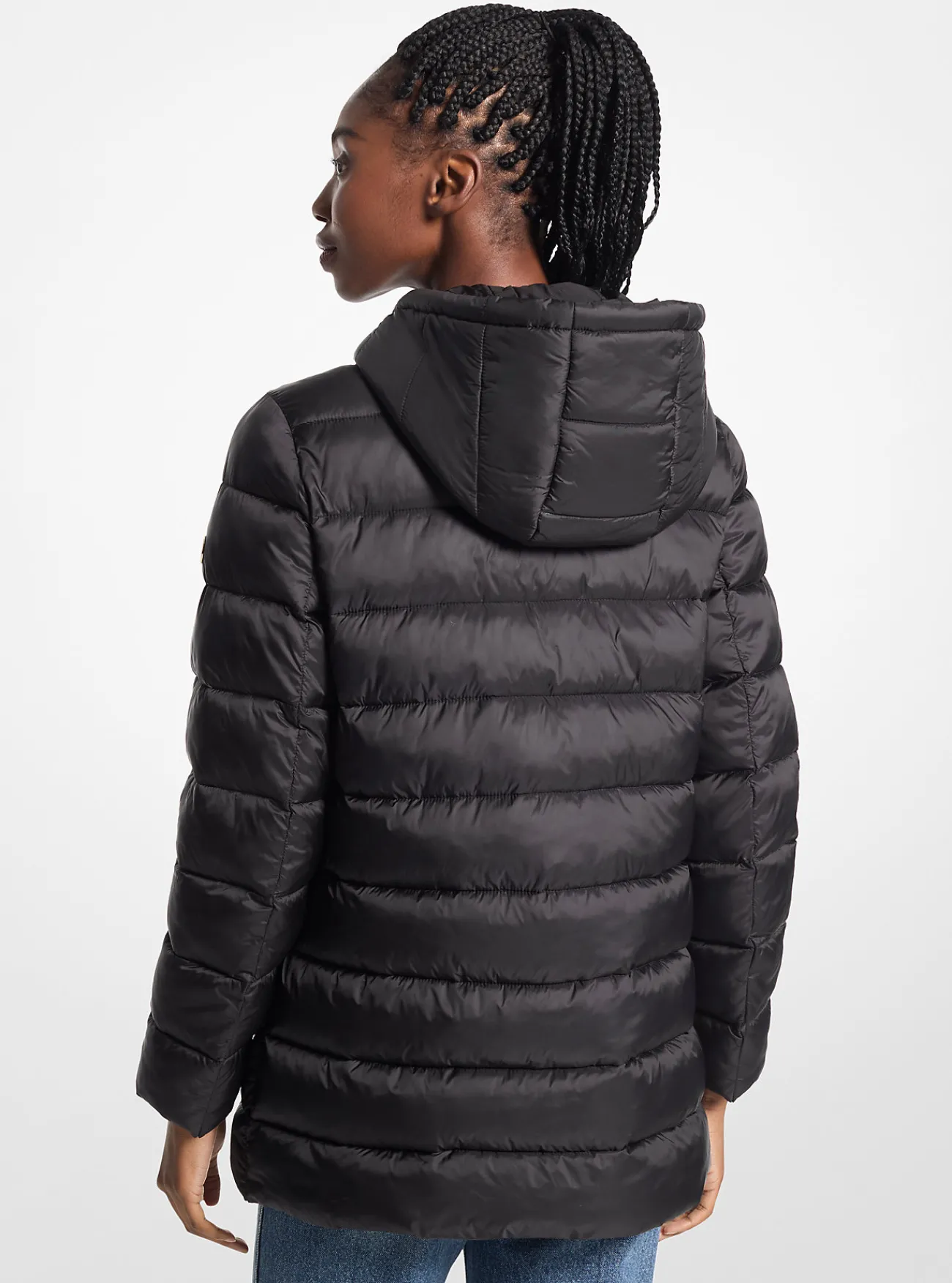 Michael Kors Pufferjack van nylon, opvouwbaar ZWART Hot