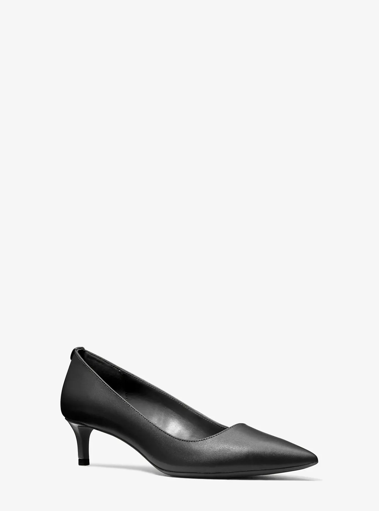 Michael Kors Pump Alina Flex van leer met hakje ZWART Sale