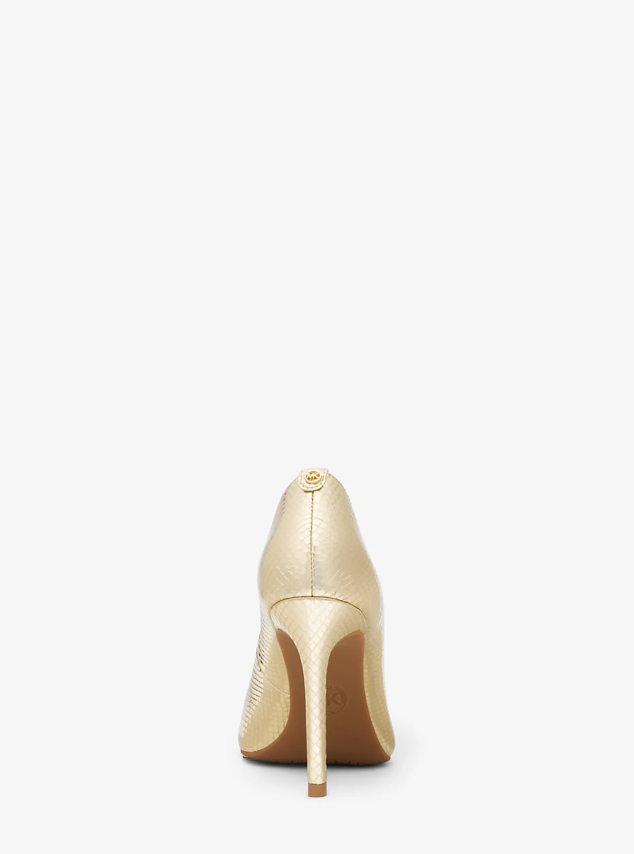 Michael Kors Pump Alina Flex van metallic reliëfleer met slangenprint LICHTGOUD Fashion