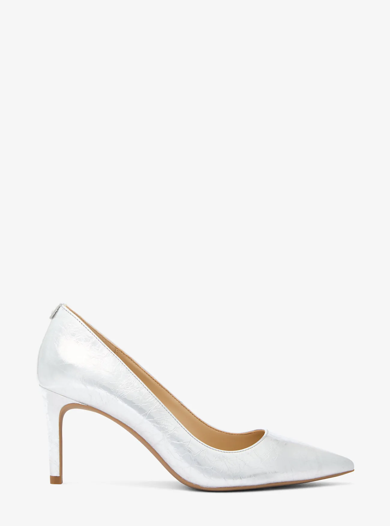 Michael Kors Pump Alina Flex van metallic craquel&eacute; leer ZILVER Online