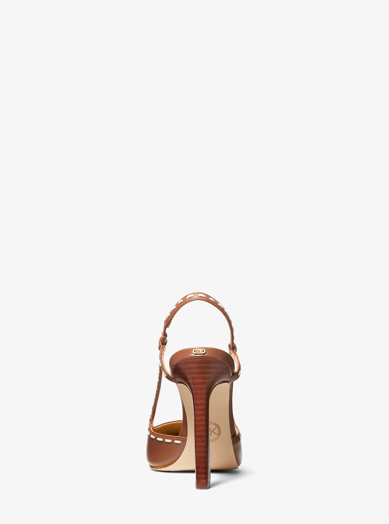 Michael Kors Pump Alora van handgestikt leer met slingback LUGGAGE Clearance