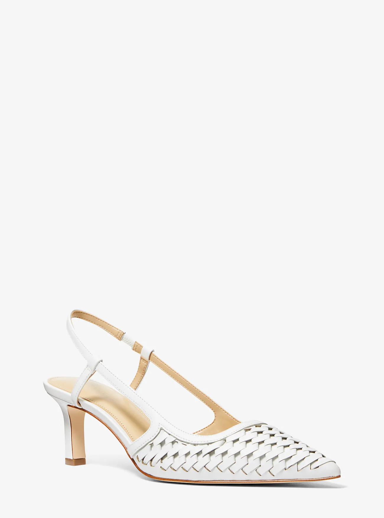 Michael Kors Pump Alora van handgeweven leer met slingback OPTISCHWIT Online
