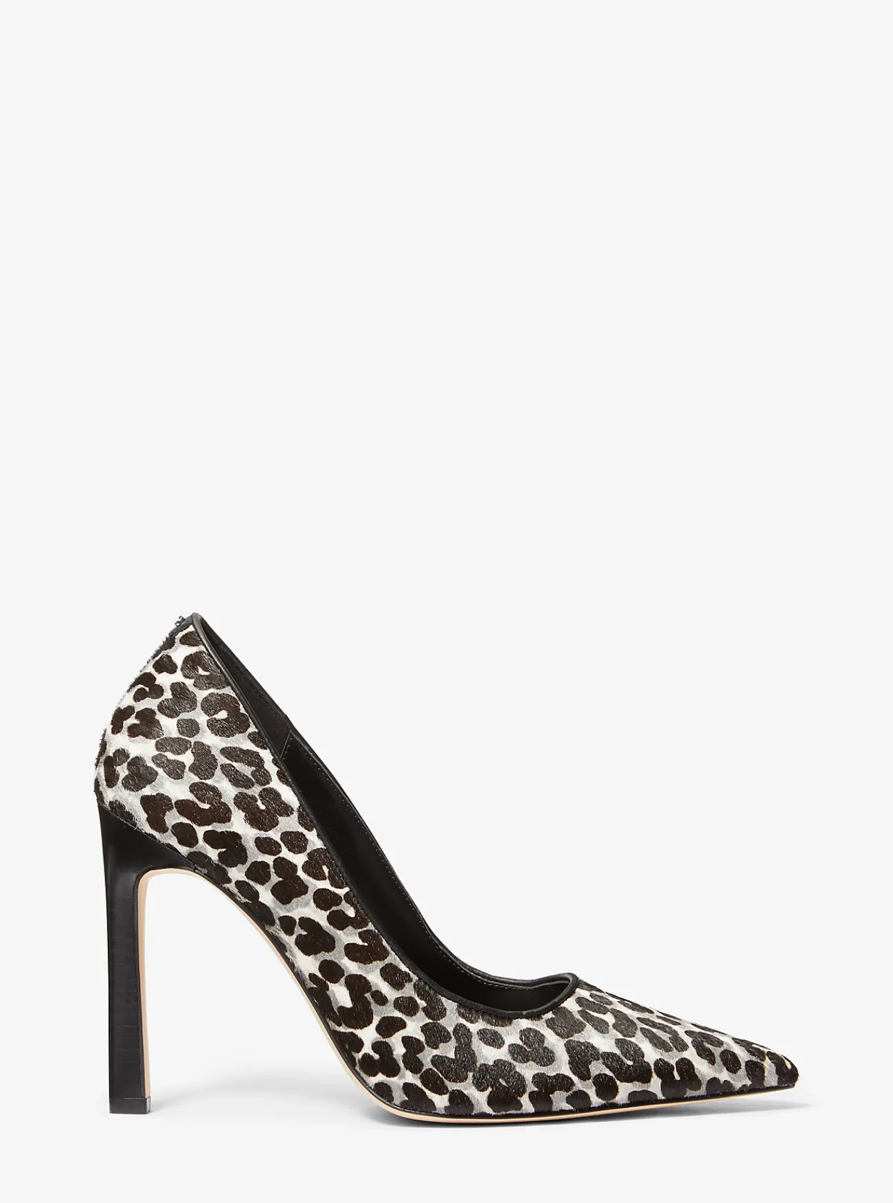 Michael Kors Pump Amara van kalfshaar met luipaardprint ZWARTCOMBO Sale