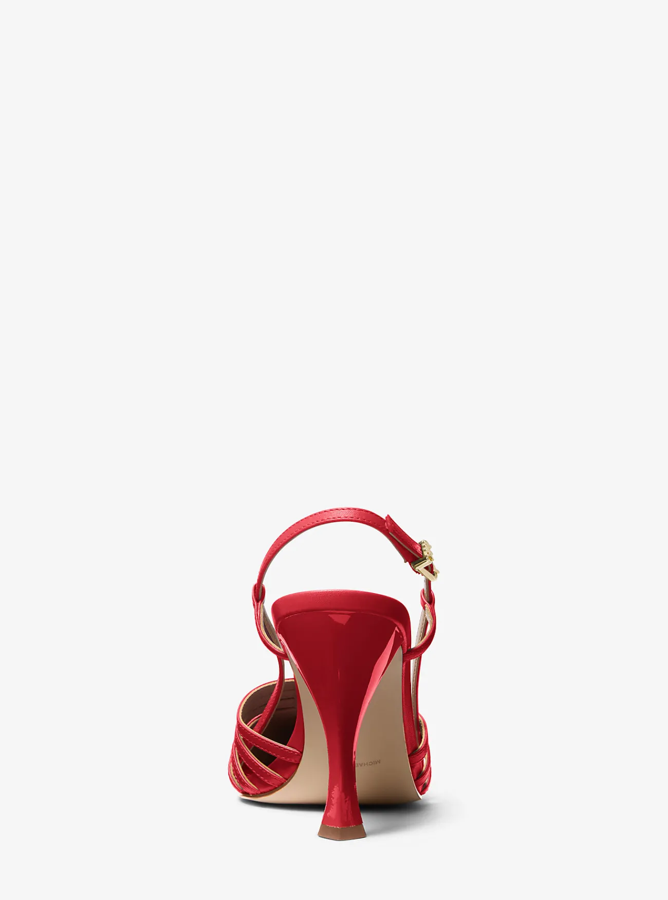 Michael Kors Pump Haisley van leer met slingback KARMOZIJNROOD Discount