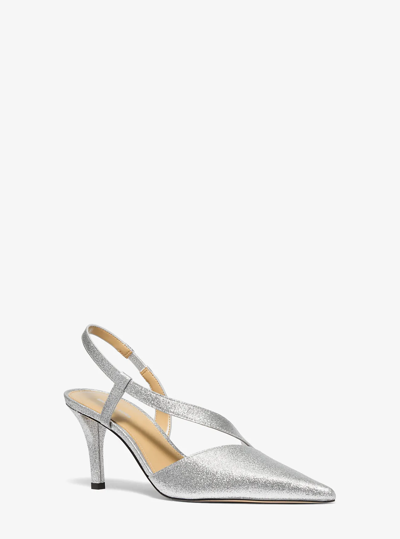 Michael Kors Pump Jaida van leer met glitters ZILVER Online