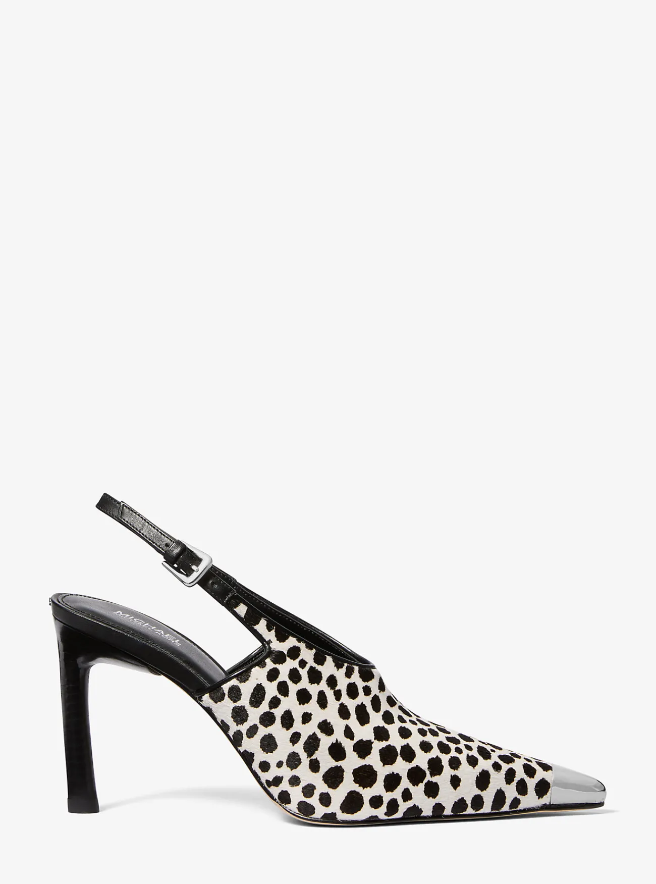 Michael Kors Pump Kasia van kalfshaar met luipaardprint en slingback ZWARTCOMBO Clearance