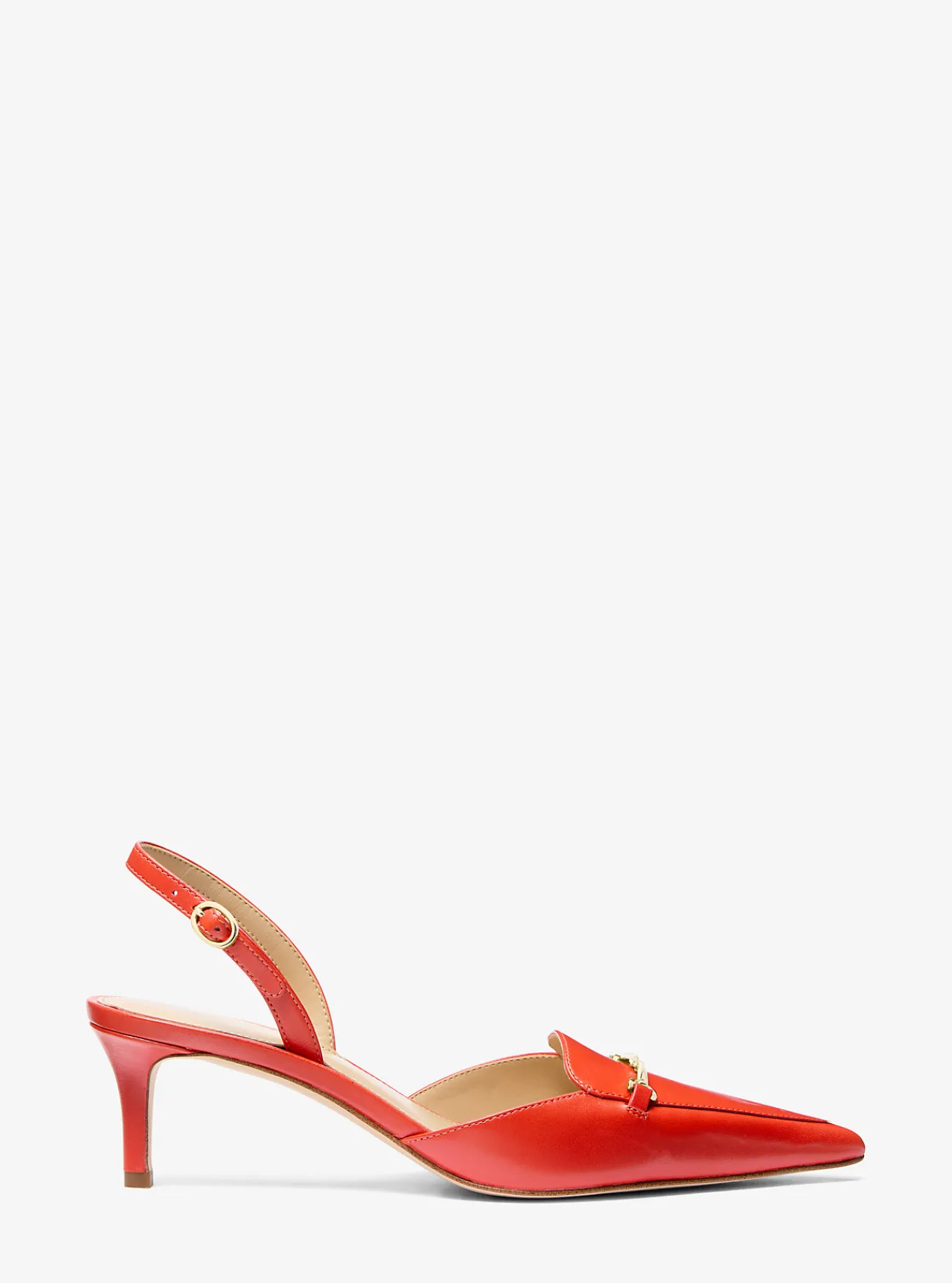 Michael Kors Pump Lena van leer met slingback GEBRANDSIENNA Sale