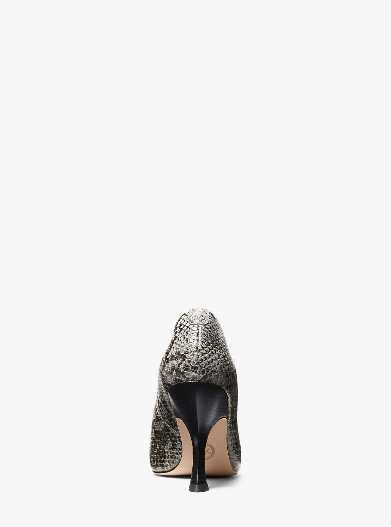 Michael Kors Pump Luna van leer met slangenprint in reliëf STEENGROEVEGRIJS Fashion