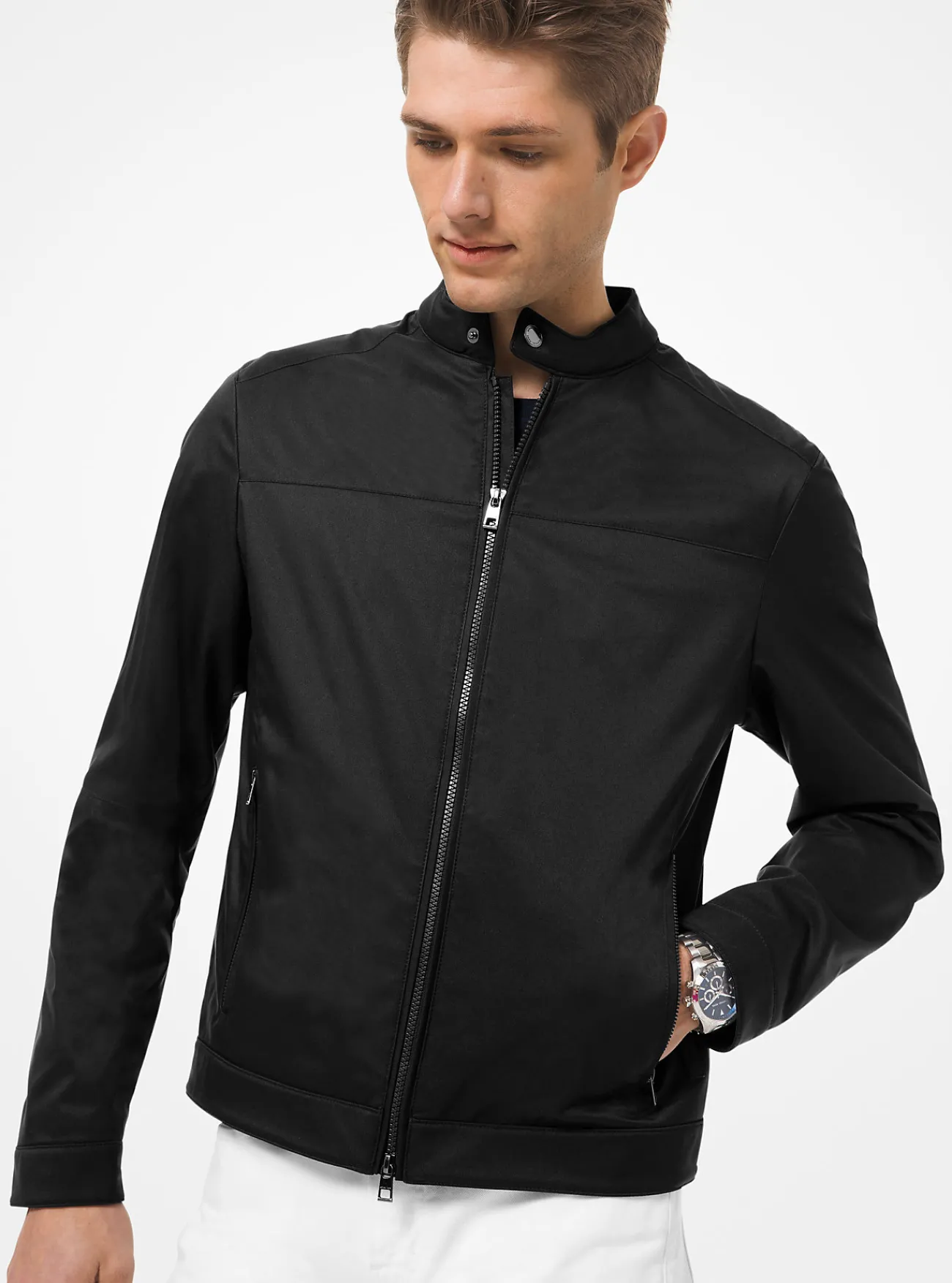Michael Kors Racejack van technische stof ZWART New