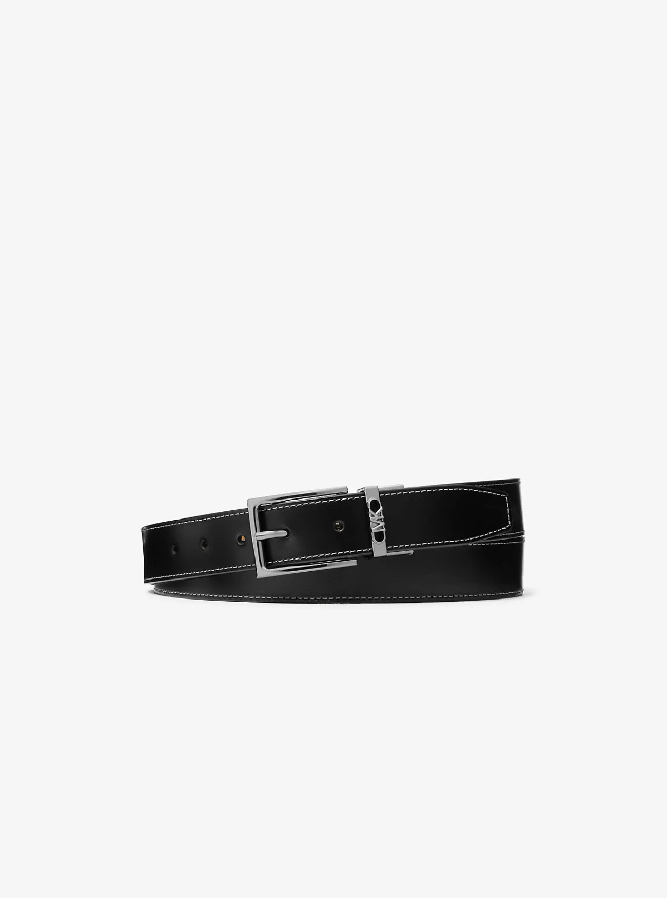 Michael Kors Riem van leer met logo, omkeerbaar ZWART Discount