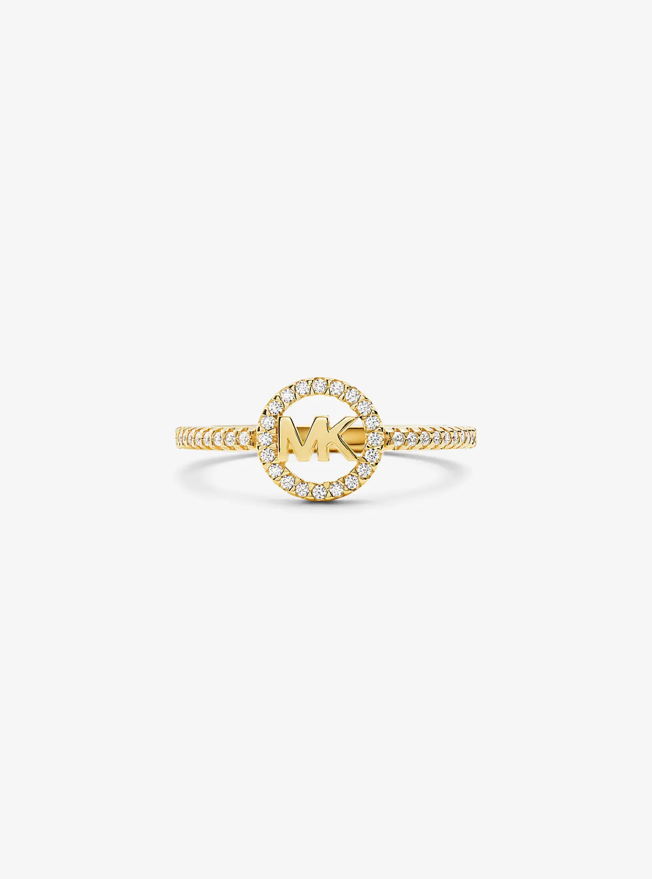 Michael Kors Ring van edelmetaal met logo en platering met sterling zilver GOUD Hot