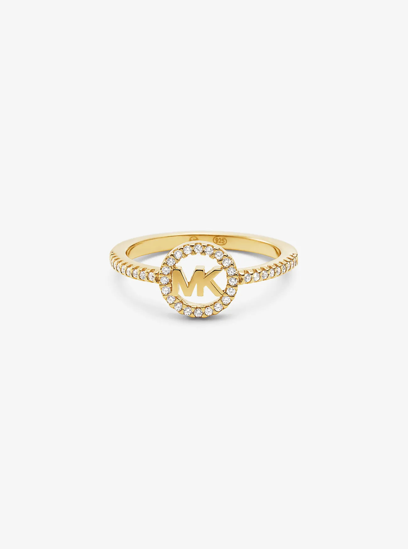 Michael Kors Ring van edelmetaal met logo en platering met sterling zilver GOUD Hot