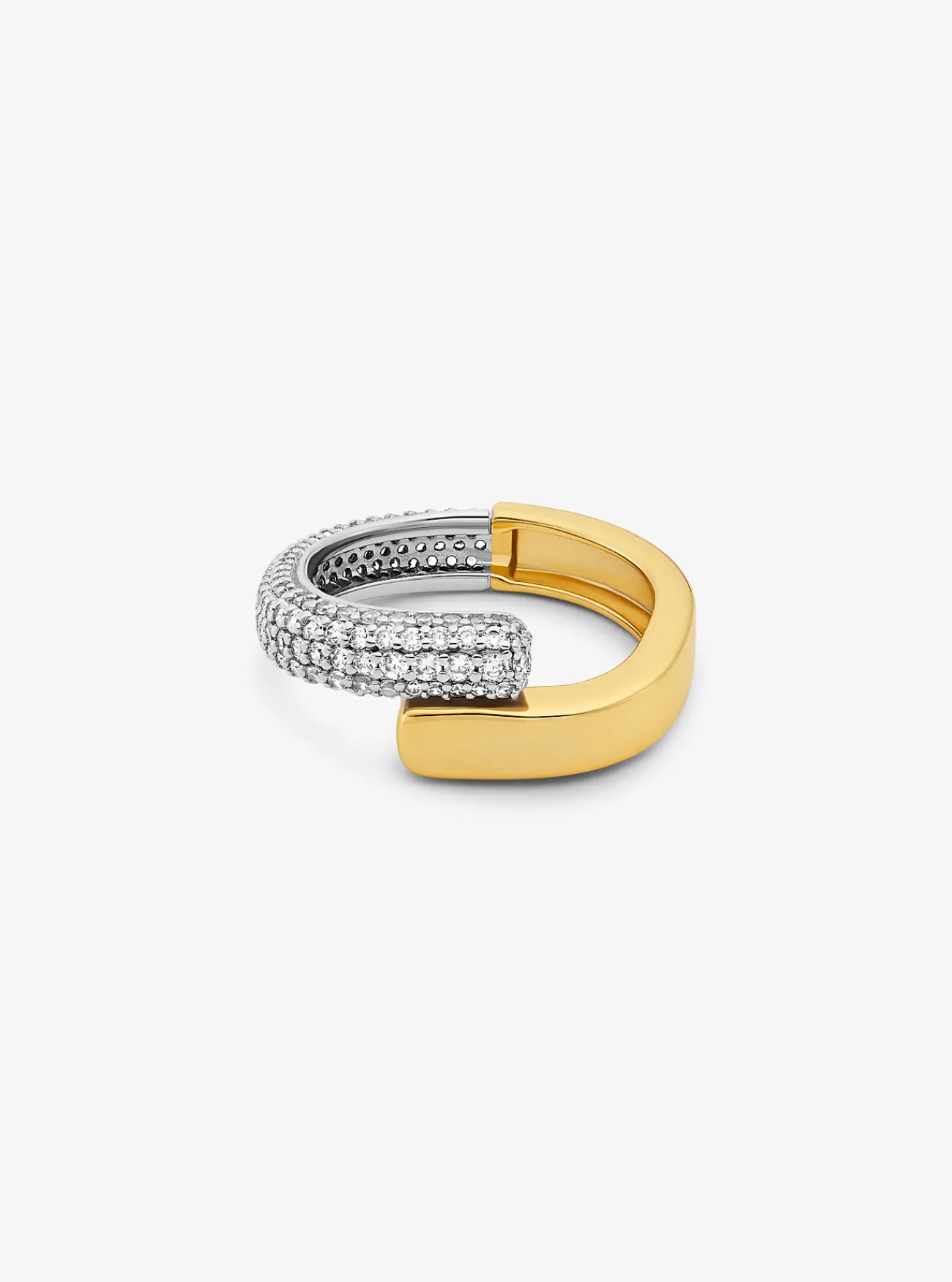 Michael Kors Ring van sterlingzilver met plating met edelmetaal en siersteentjes TWEEKLEURIG Best