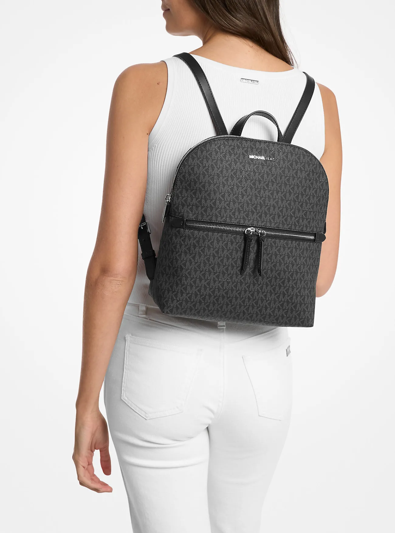 Michael Kors Rugzak Dallas met kenmerkend logo, middelgroot ZWART Clearance