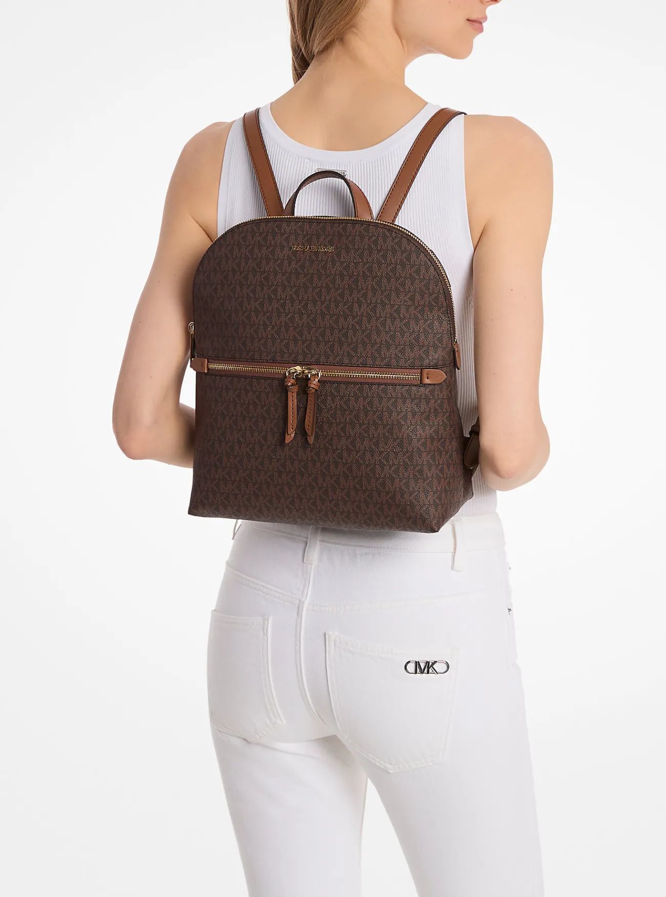 Michael Kors Rugzak Dallas met kenmerkend logo, middelgroot BRUIN New