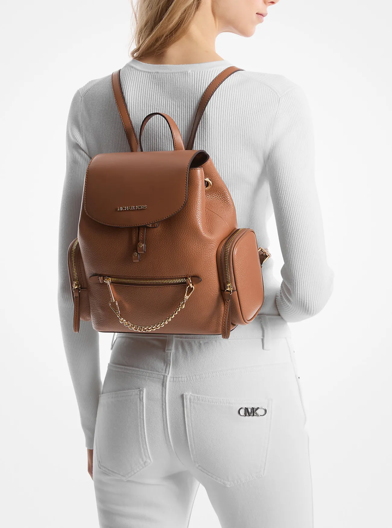 Michael Kors Rugzak Jet Set van getrommeld leer, middelgroot LUGGAGE Sale